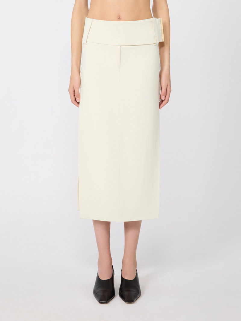 FRONDA Long stretch viscose skirt - IVORY 3
