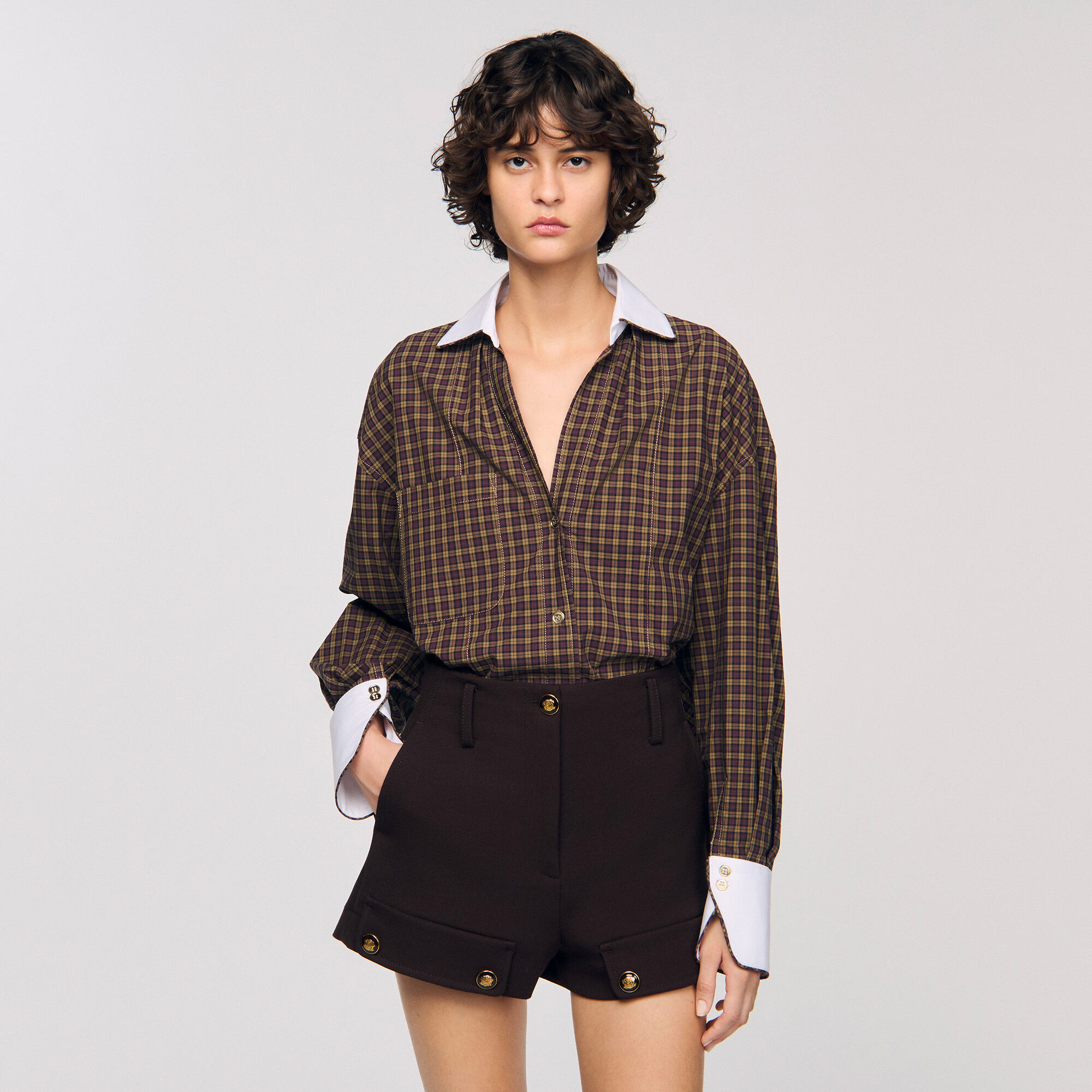 TWO-TONE PLAID SHIRT - 4