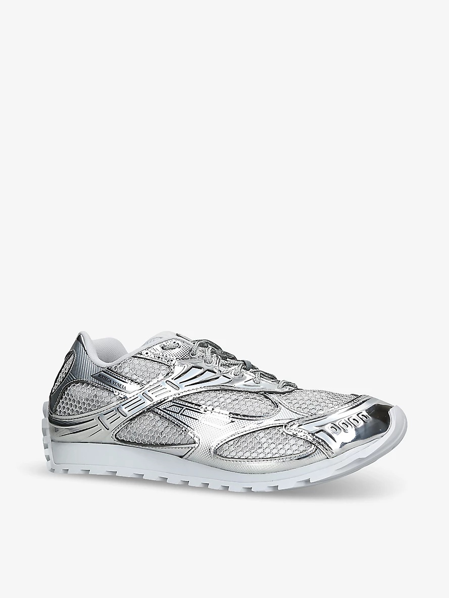 Orbit metallic-panel net-covered low-top trainers - 3