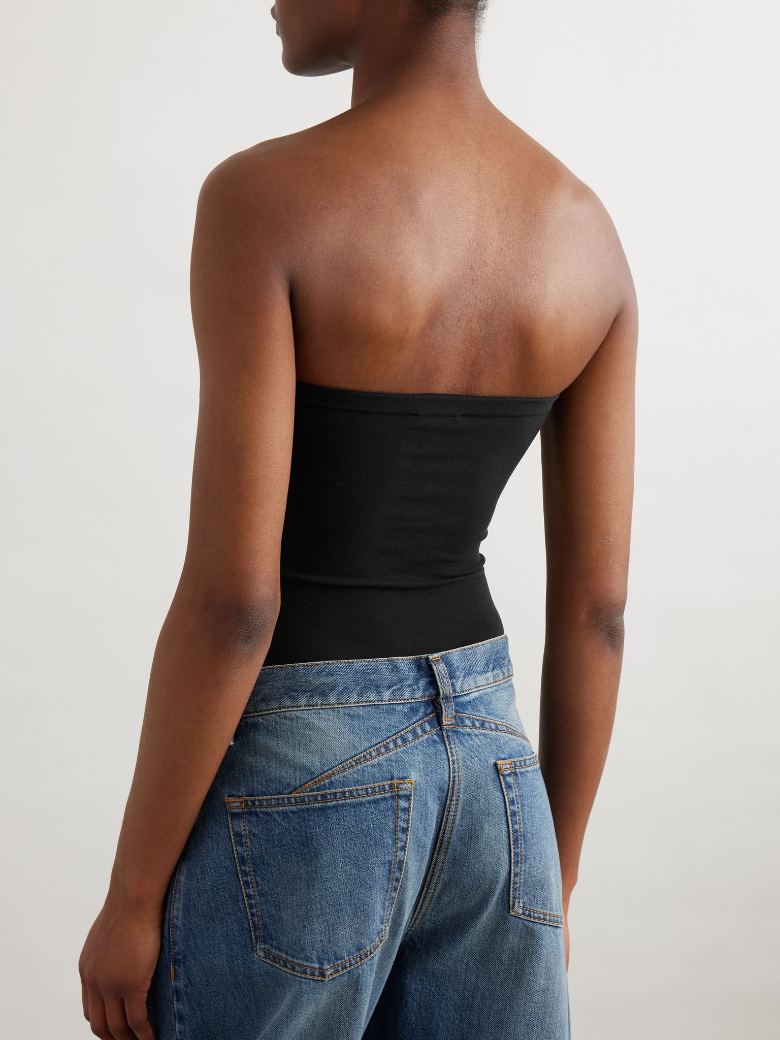 Strapless stretch-jersey bodysuit Black - 3
