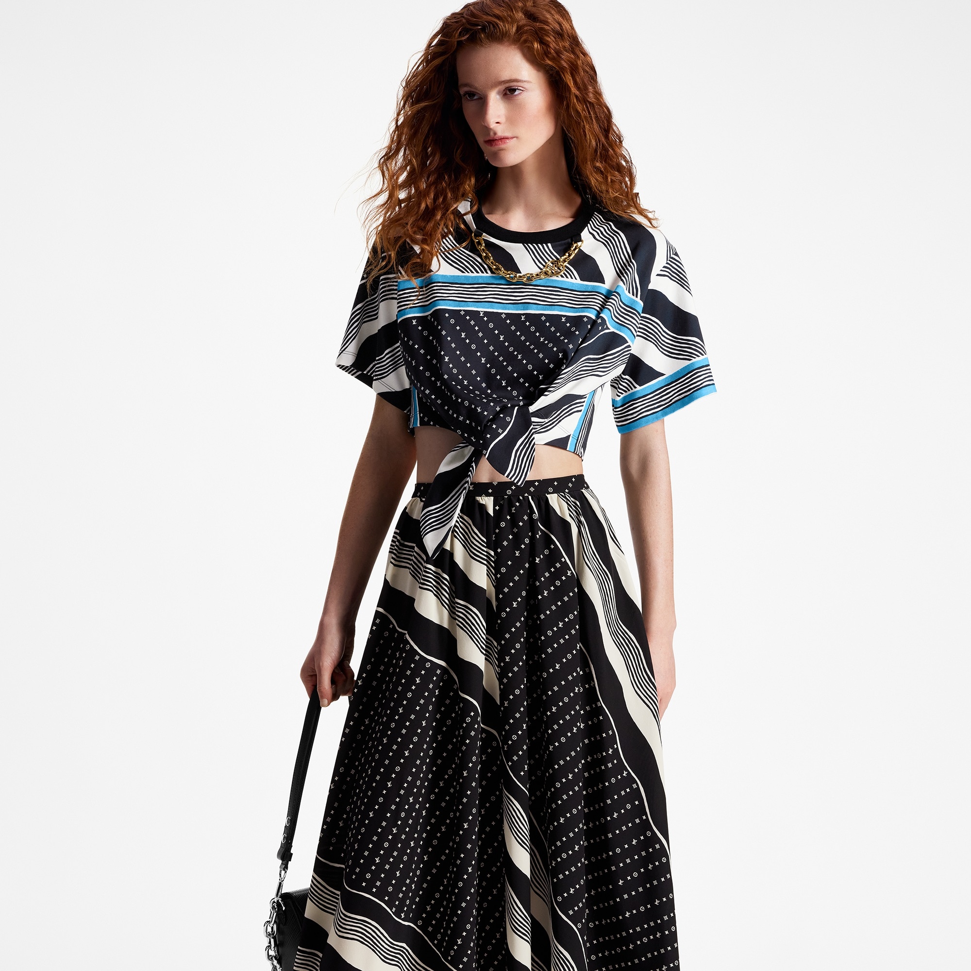 Monogram Wave Midi Skirt - 5