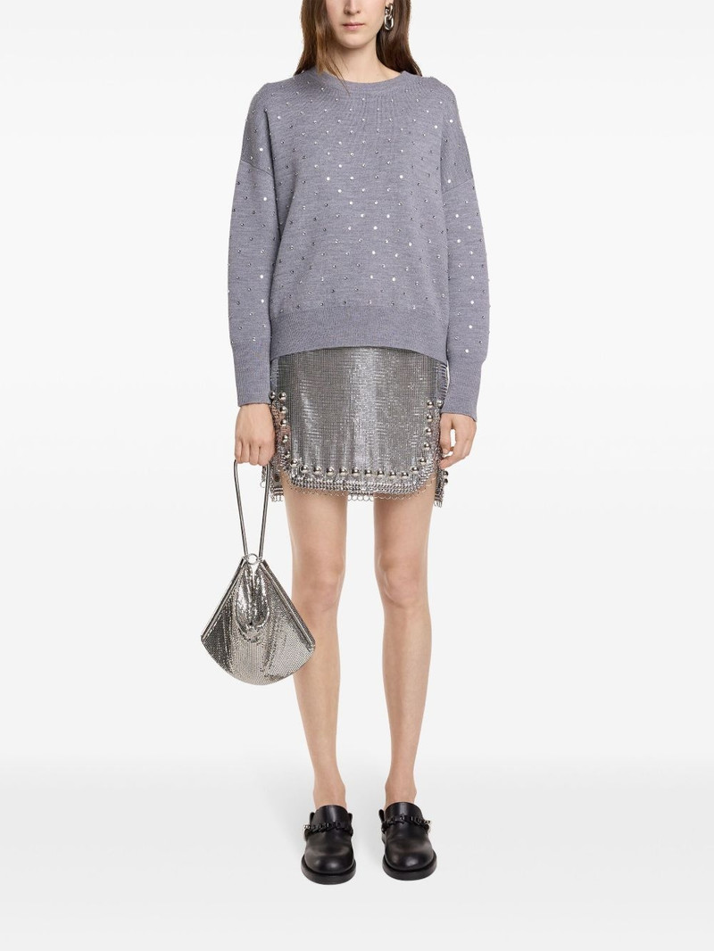 rabanne stud-embellished mini skirt outlook