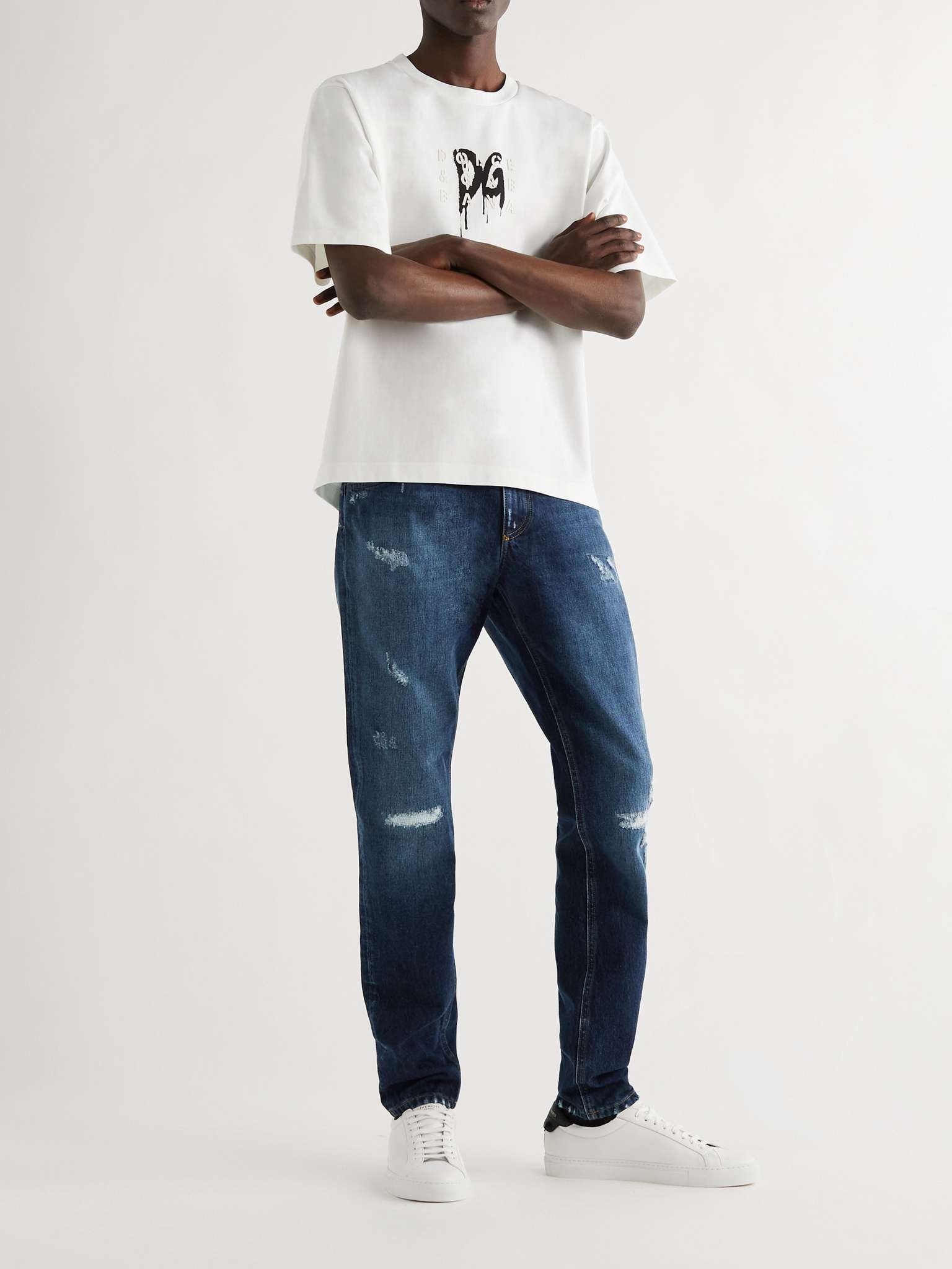 Logo-Appliquéd Distressed Jeans - 2