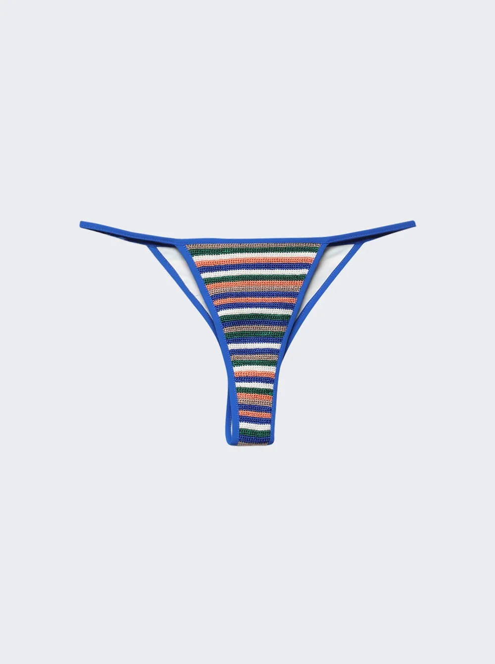 Calypso Crochet Bikini Brief Baja Blue Stripe - 1