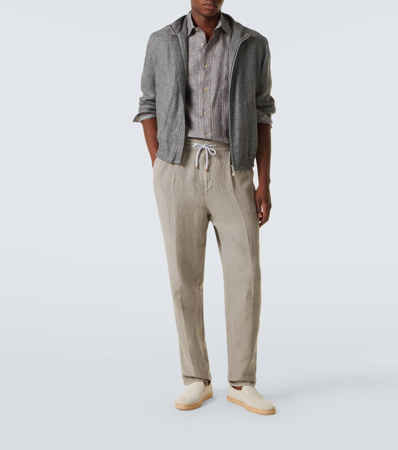 Brunello Cucinelli Pinstripe linen shirt outlook
