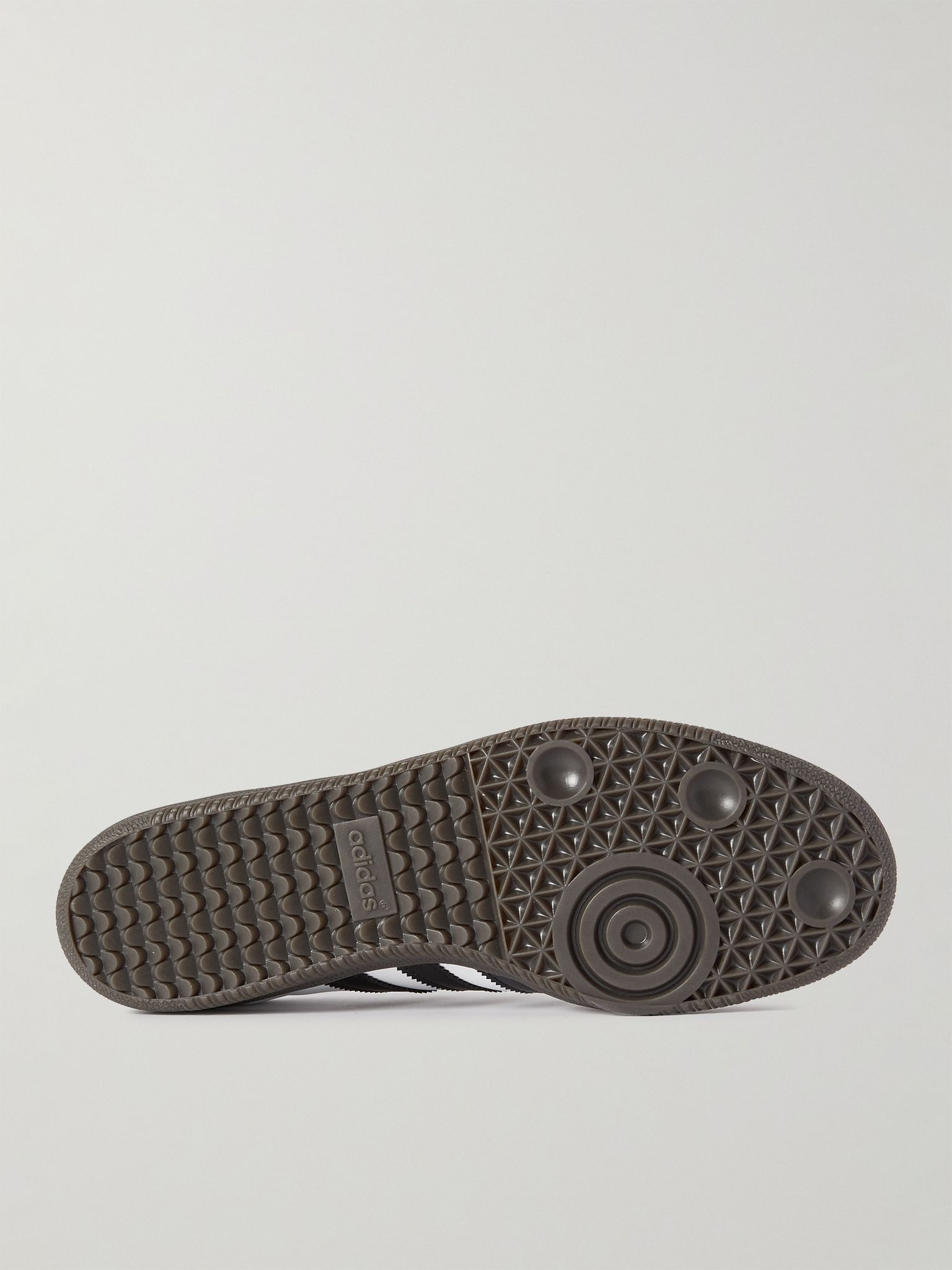 Samba Suede-Trimmed Leather Sneakers White - 3