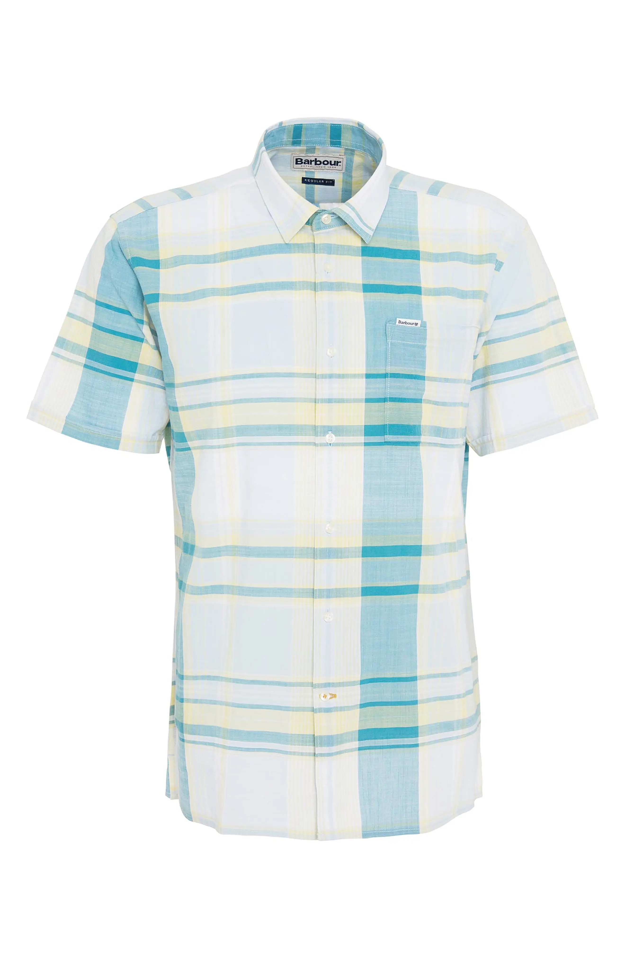 Swinton Regular Fit Plaid Short Sleeve Cotton Button-Up Shirt - 4