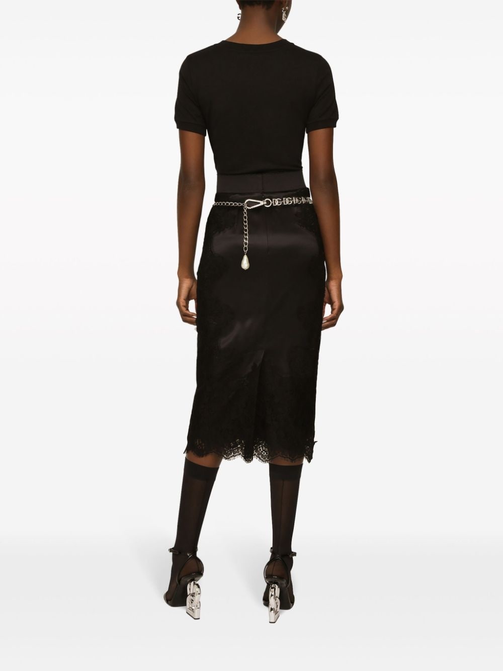 satin midi skirt - 4