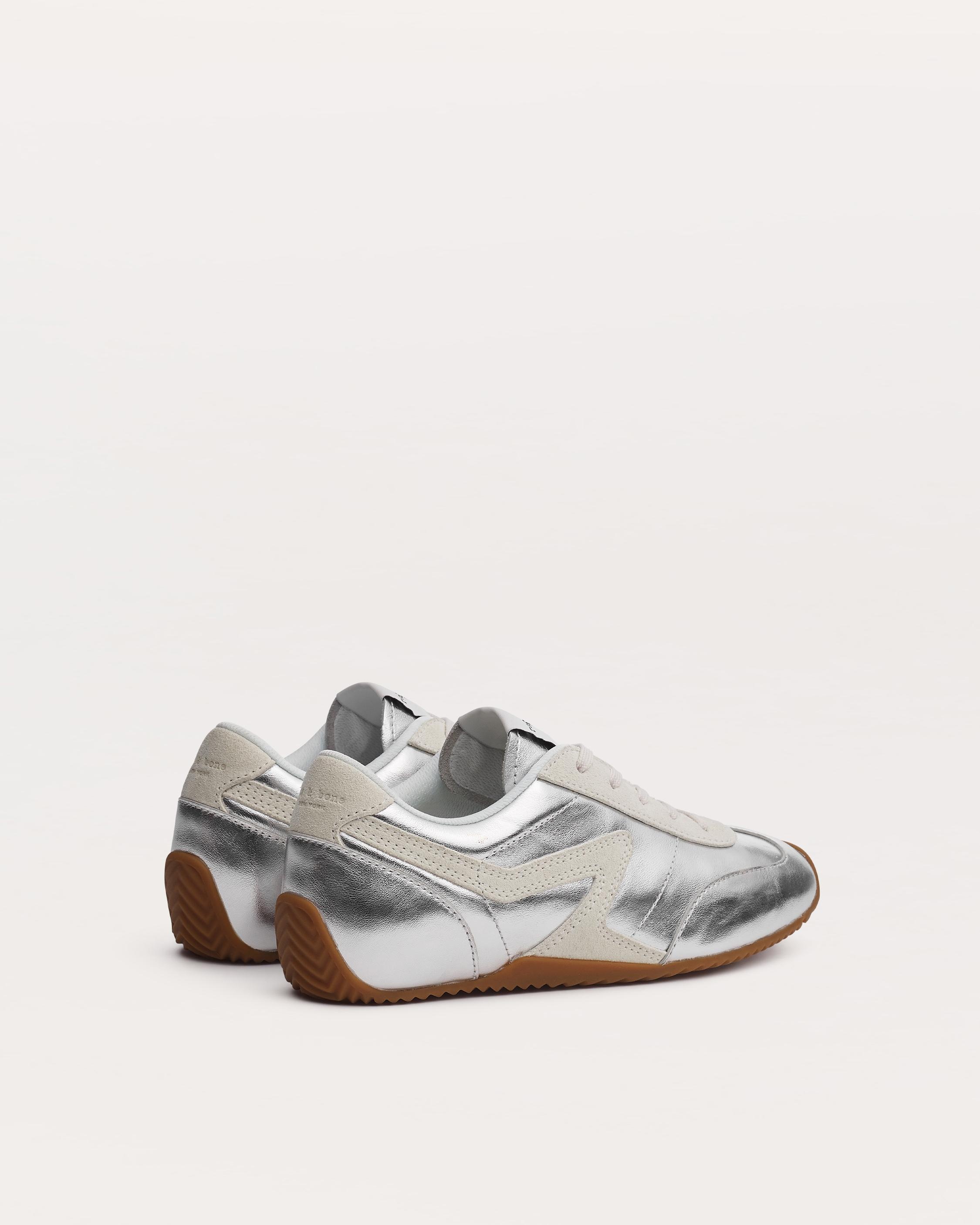 Ultra Slim Retro Runner Sneakers
Metallic Leather & Suede - 4