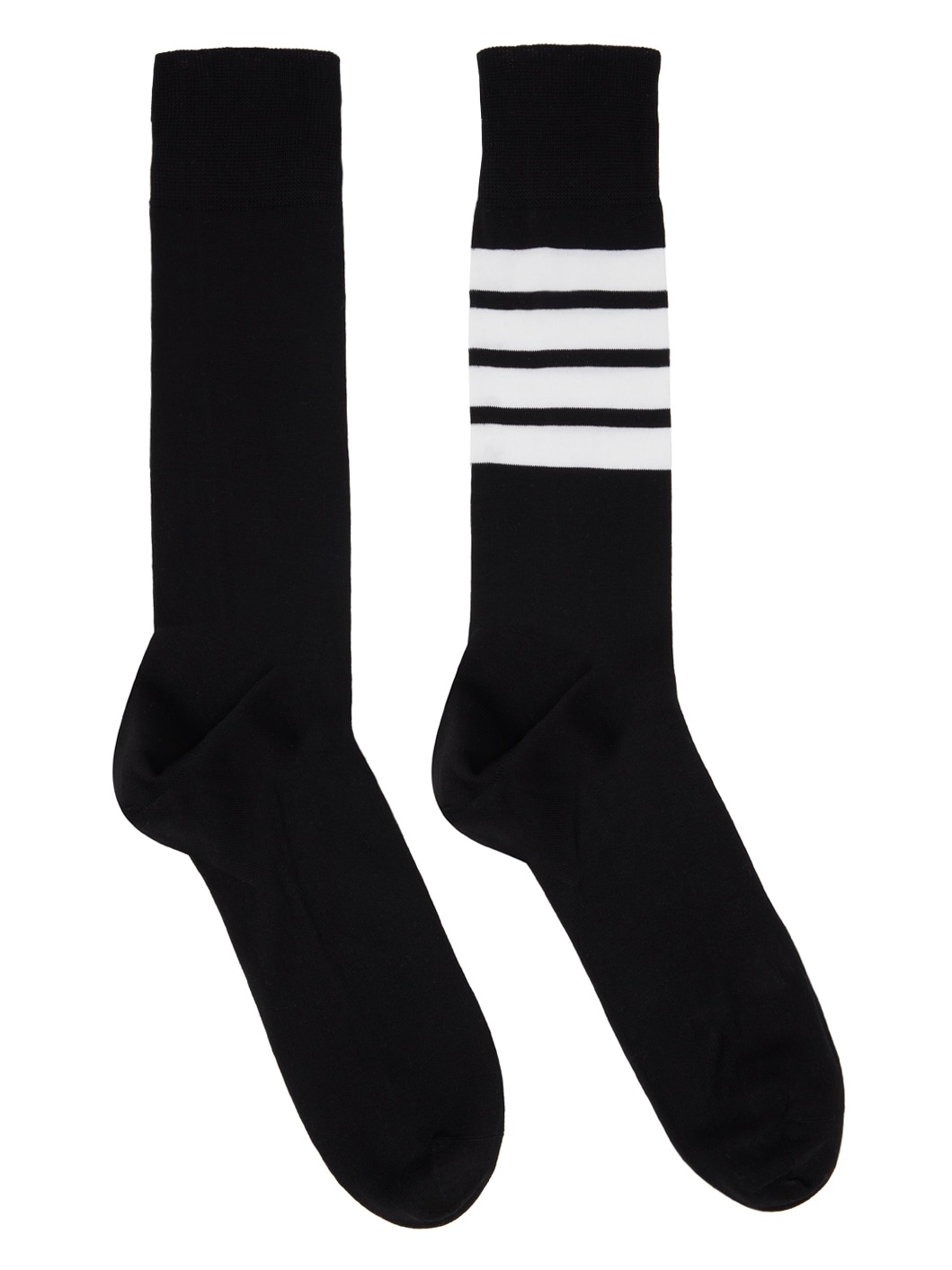 Black 4-Bar Stripe Socks - 1