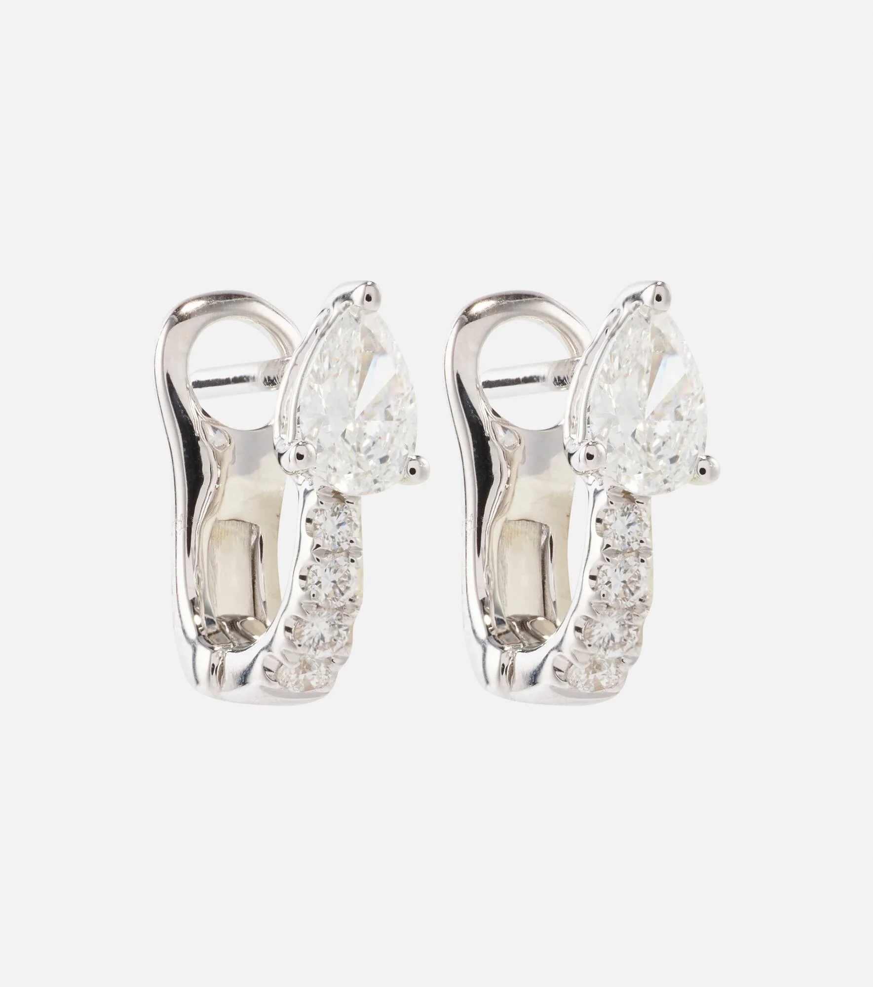 18kt gold huggie earrings with diamonds - 1
