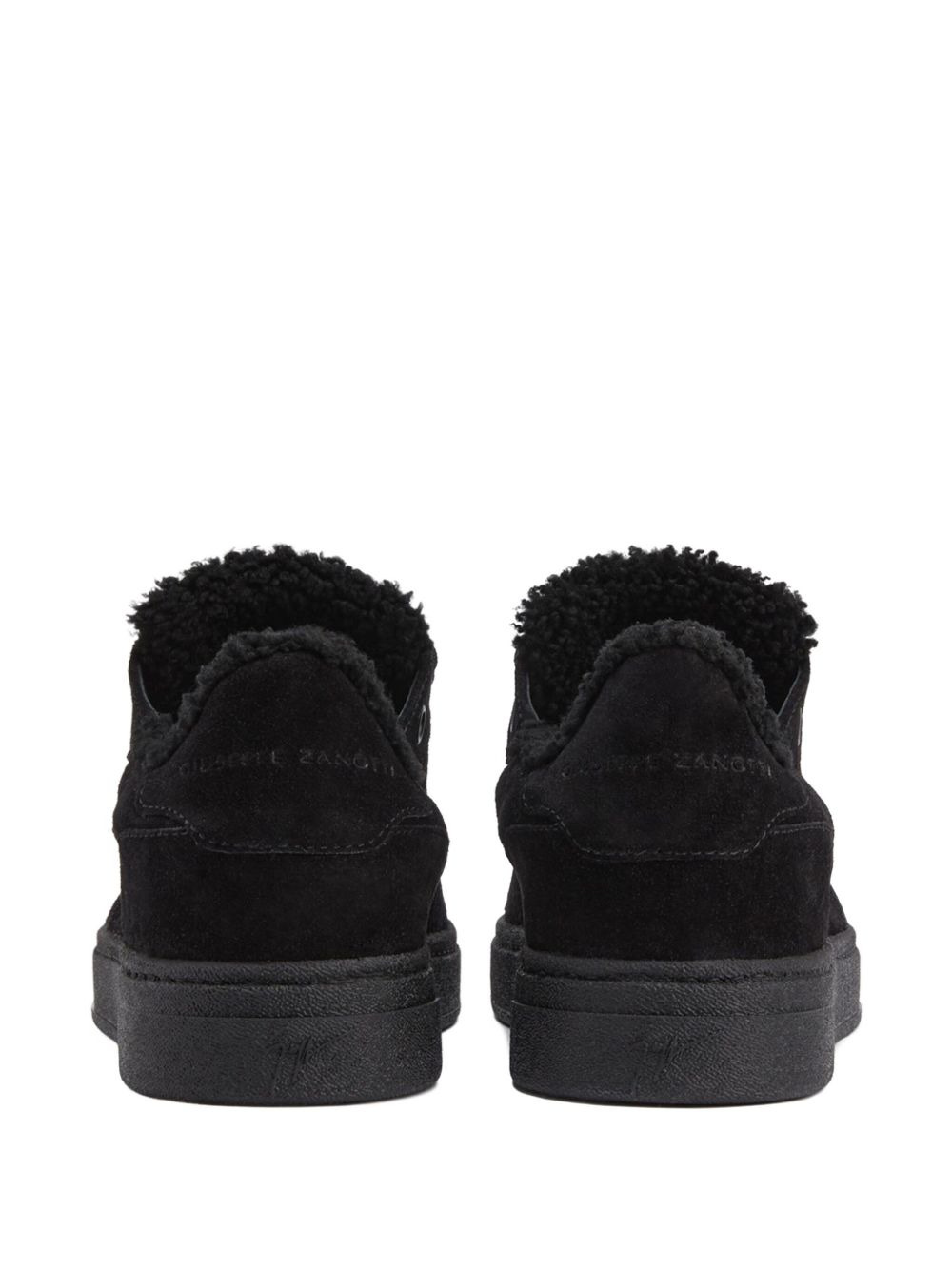suede sheepskin low-top sneakers - 2