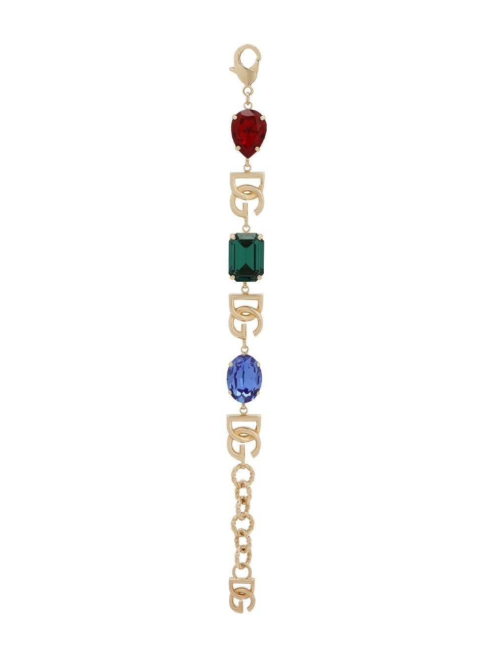 logo-charm crystal-embellished bracelet - 3