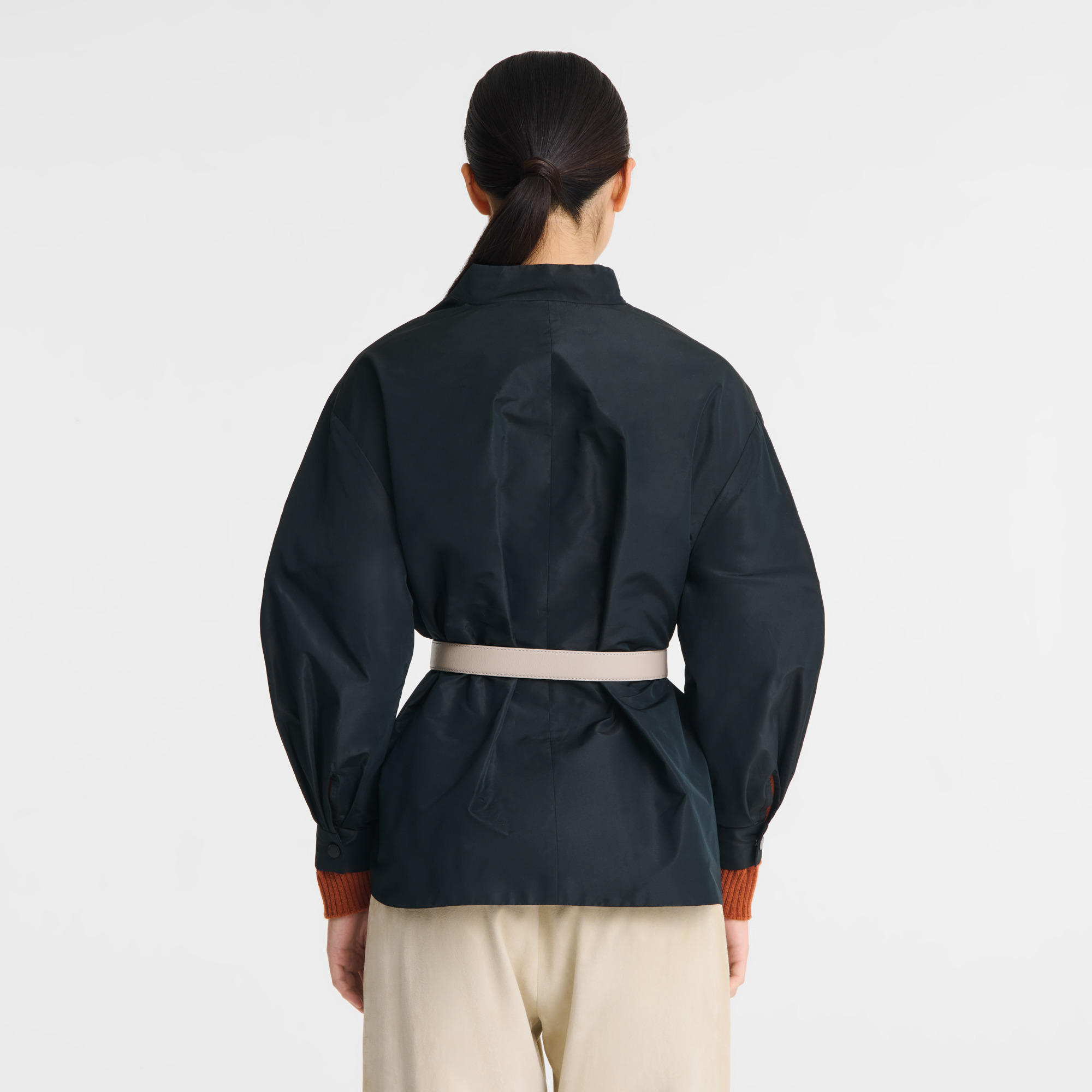 Kimono jacket Black - Technical taffeta - 3