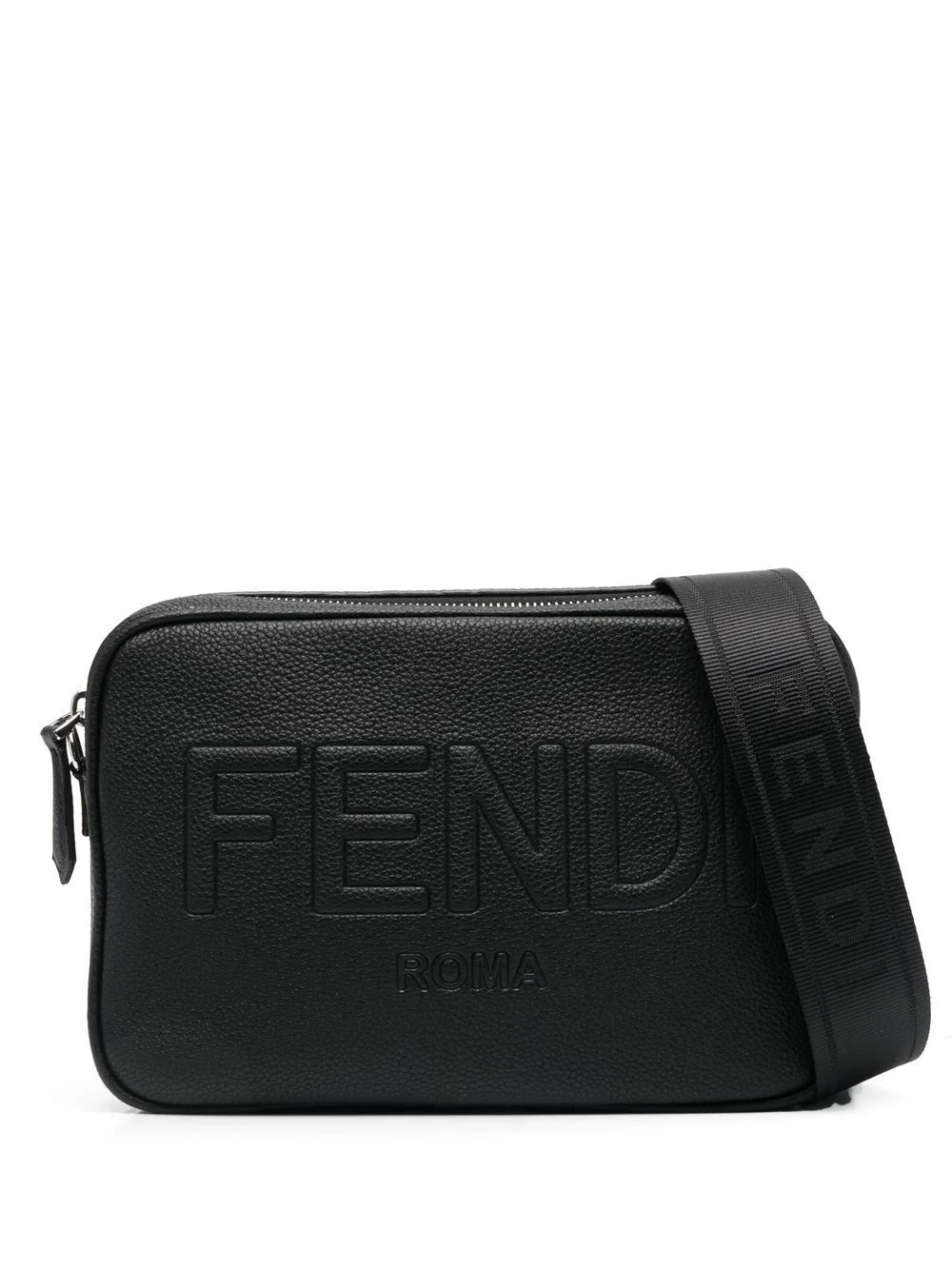 embossed-logo shoulder bag - 1