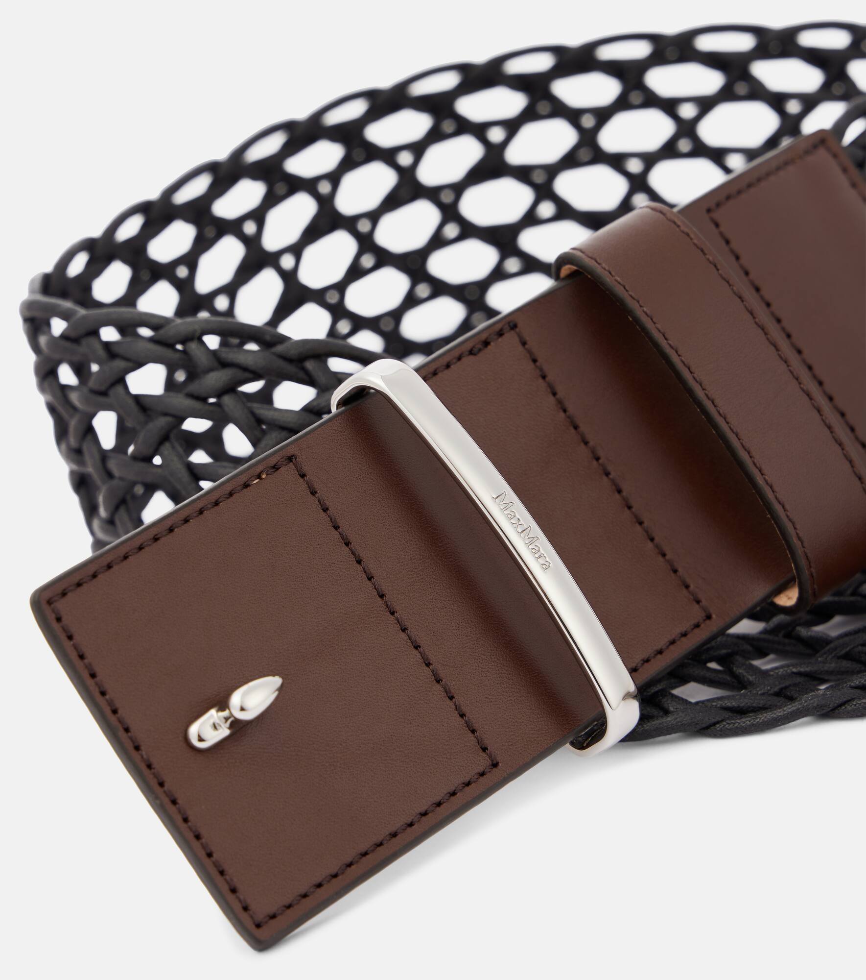 Leather and canvas belt - 3