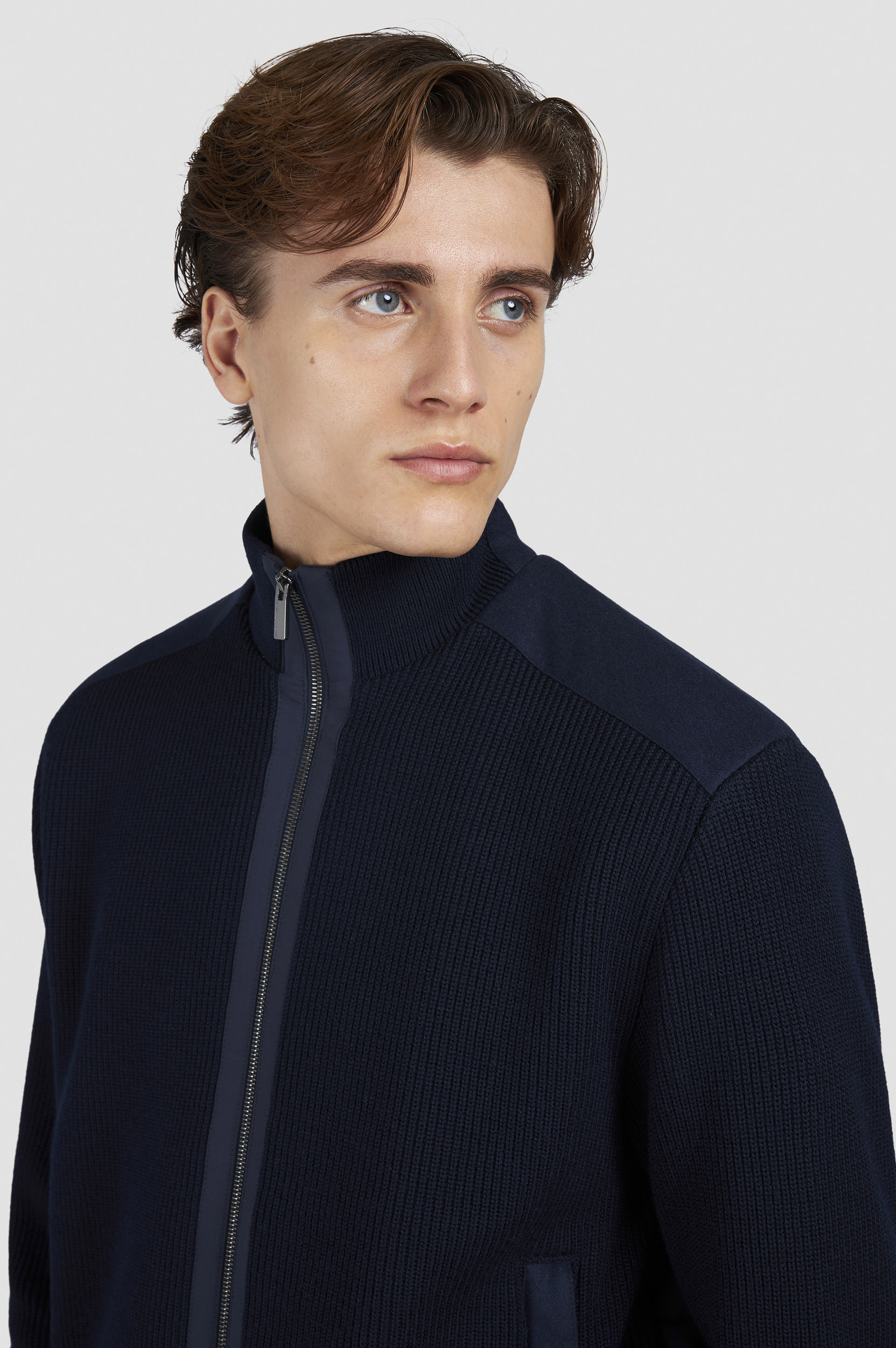 ZIP-UP CARDIGAN IN SOFT COOL TOUCH WOOL WITH TYPHOON® RE-4X4 STRETCH DETAILS - 4