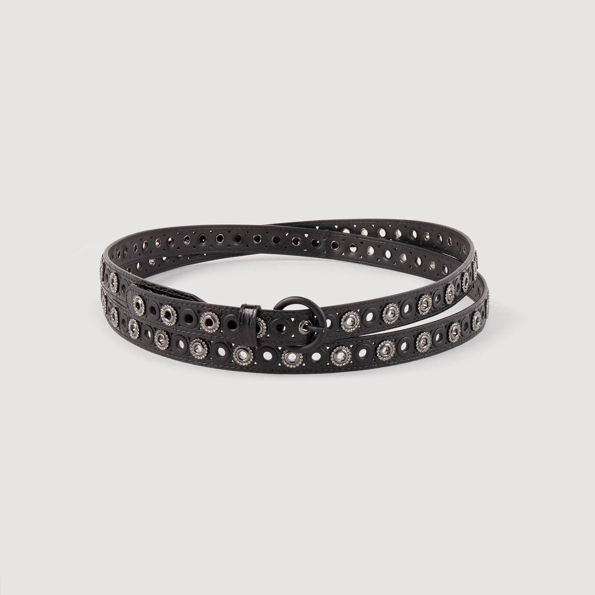 LEATHER BELT WITH EYELETS - 1