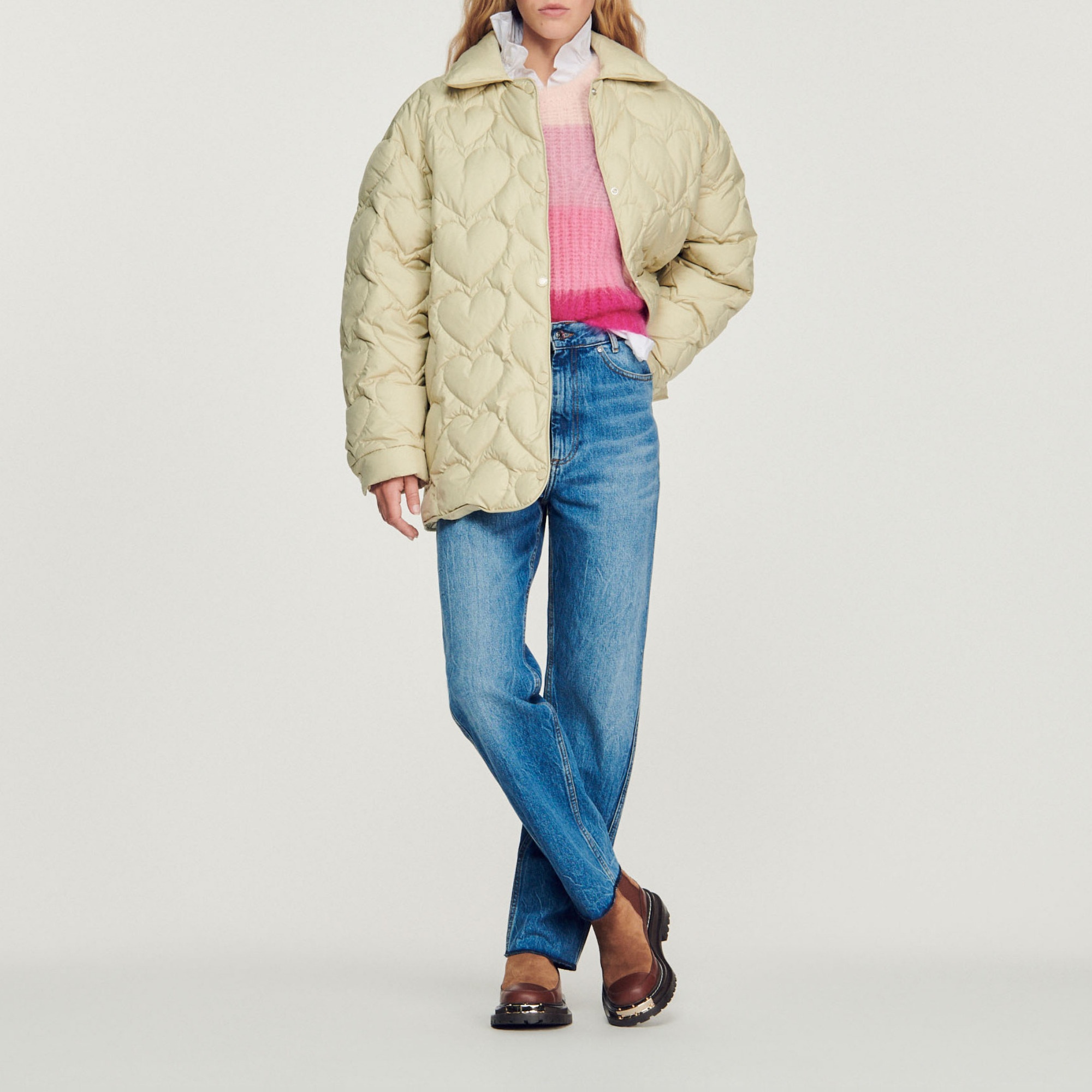 Oversized padded jacket with hearts - 5
