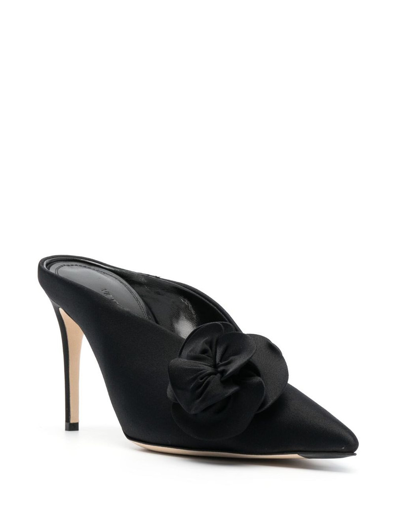 Victoria Beckham floral-applique satin mules outlook
