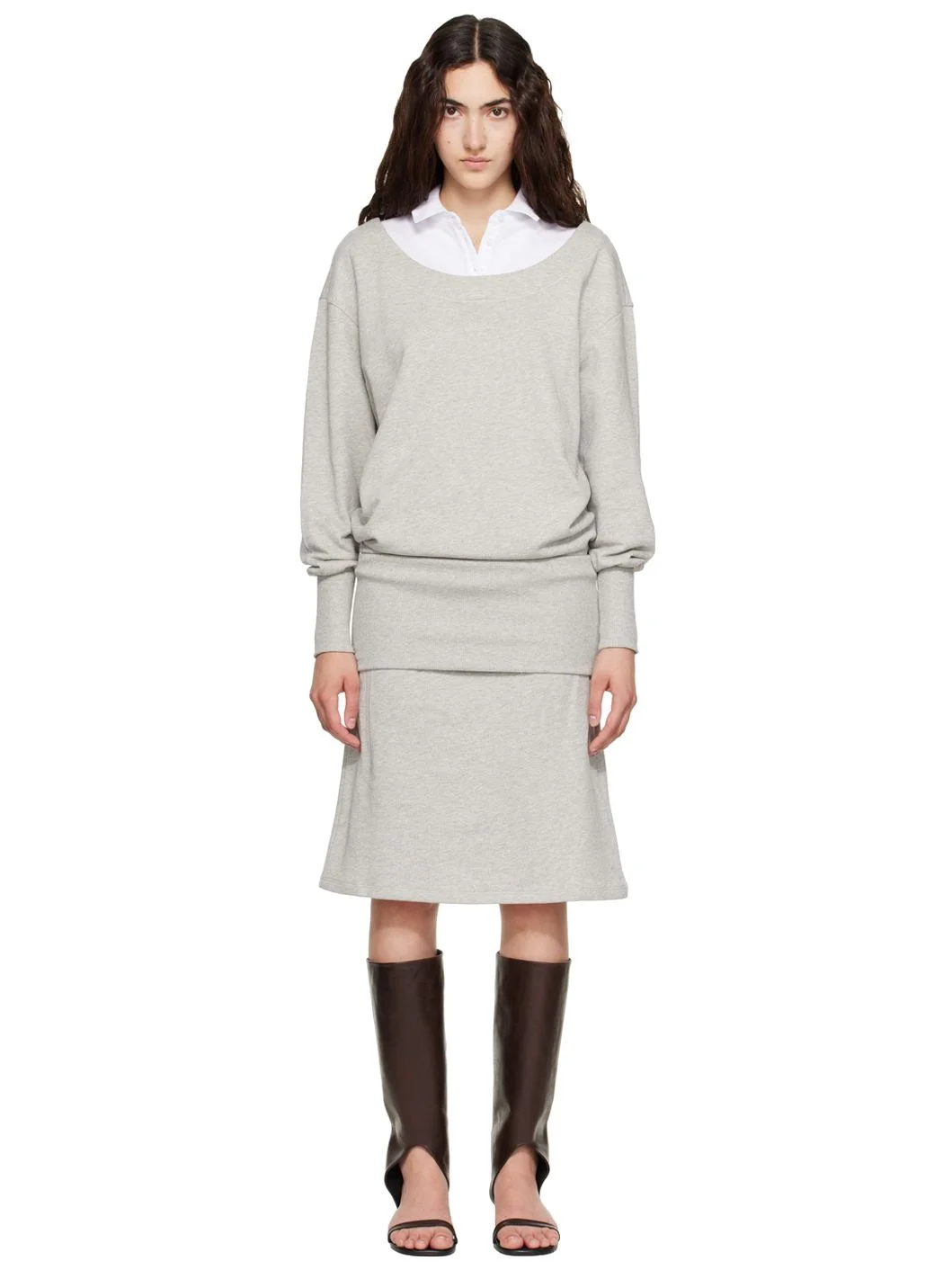 Gray Belda Midi Dress - 1
