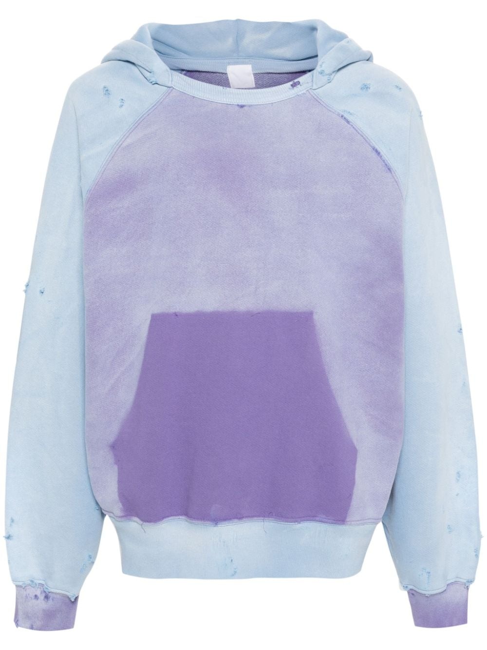 distressed cotton hoodie - 1