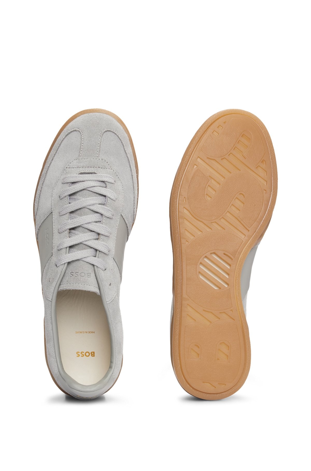 LOW-TOP TRAINERS IN LEATHER AND SUEDE - 4