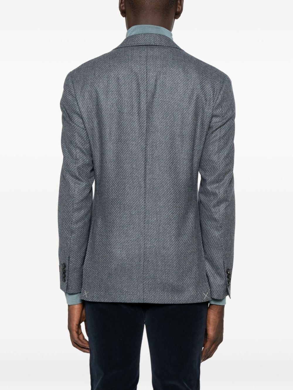 textured wool blazer - 4