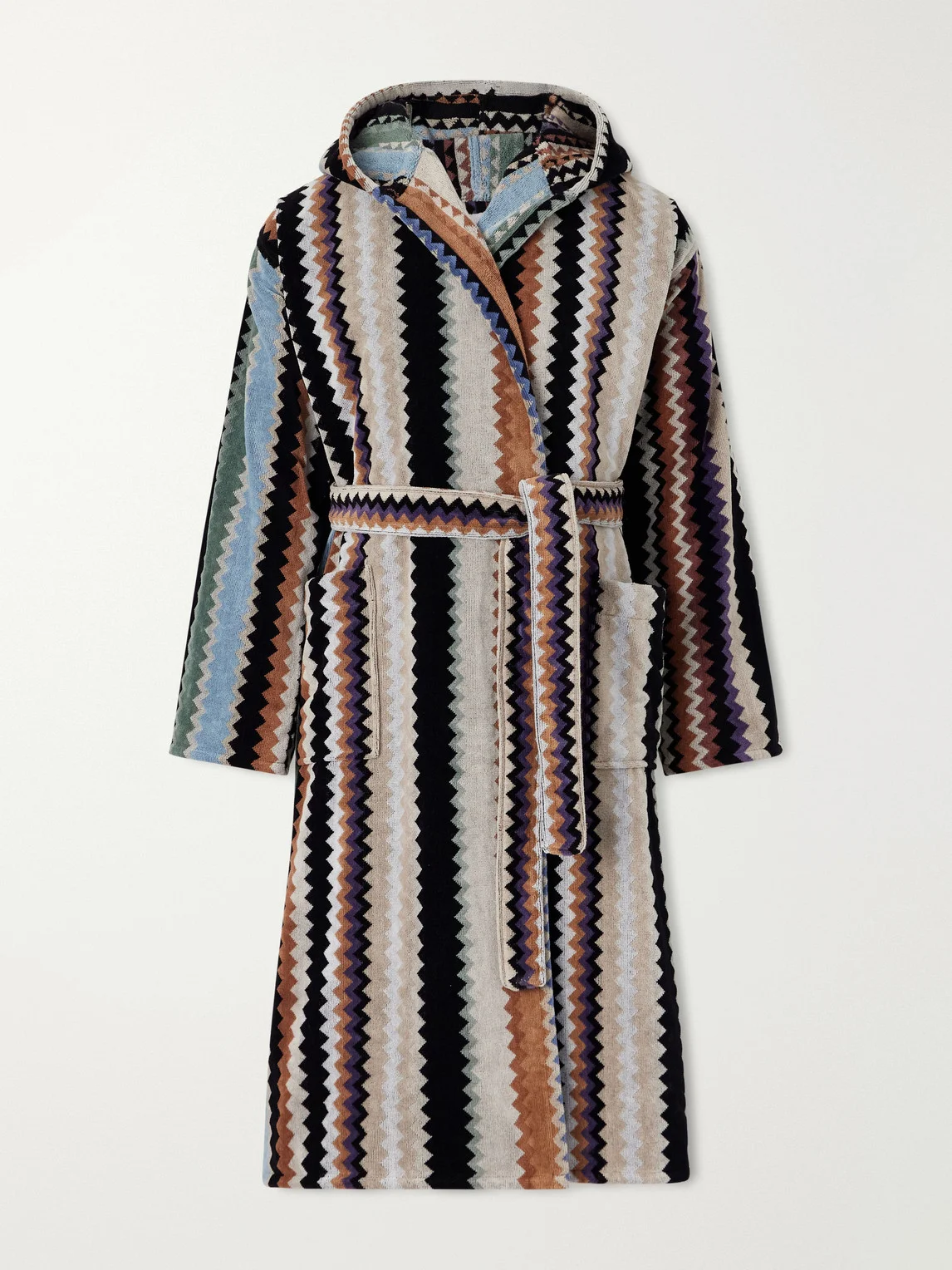Curt Striped Cotton-Terry Hooded Robe - 1