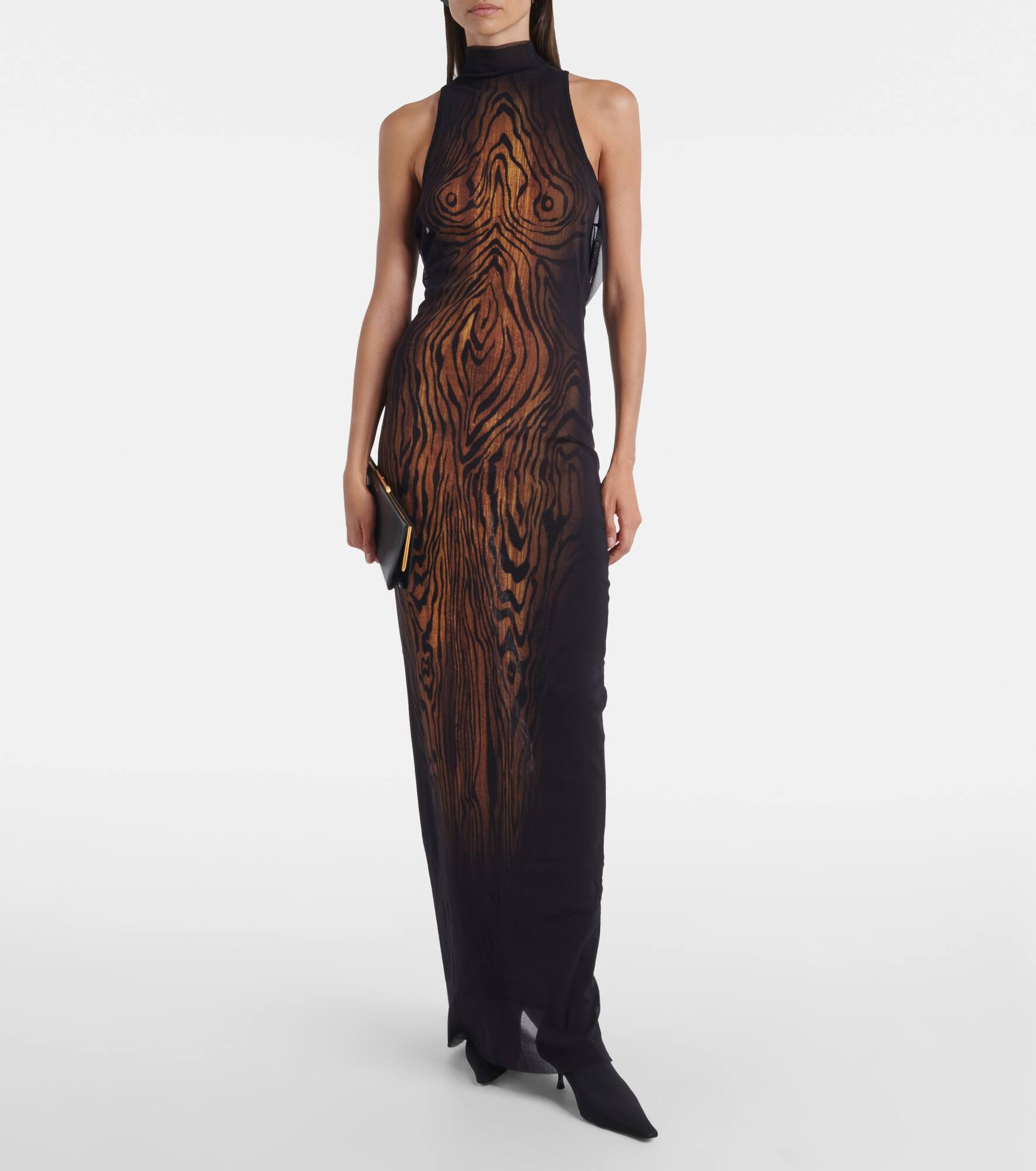 Wood printed mesh maxi dress - 2