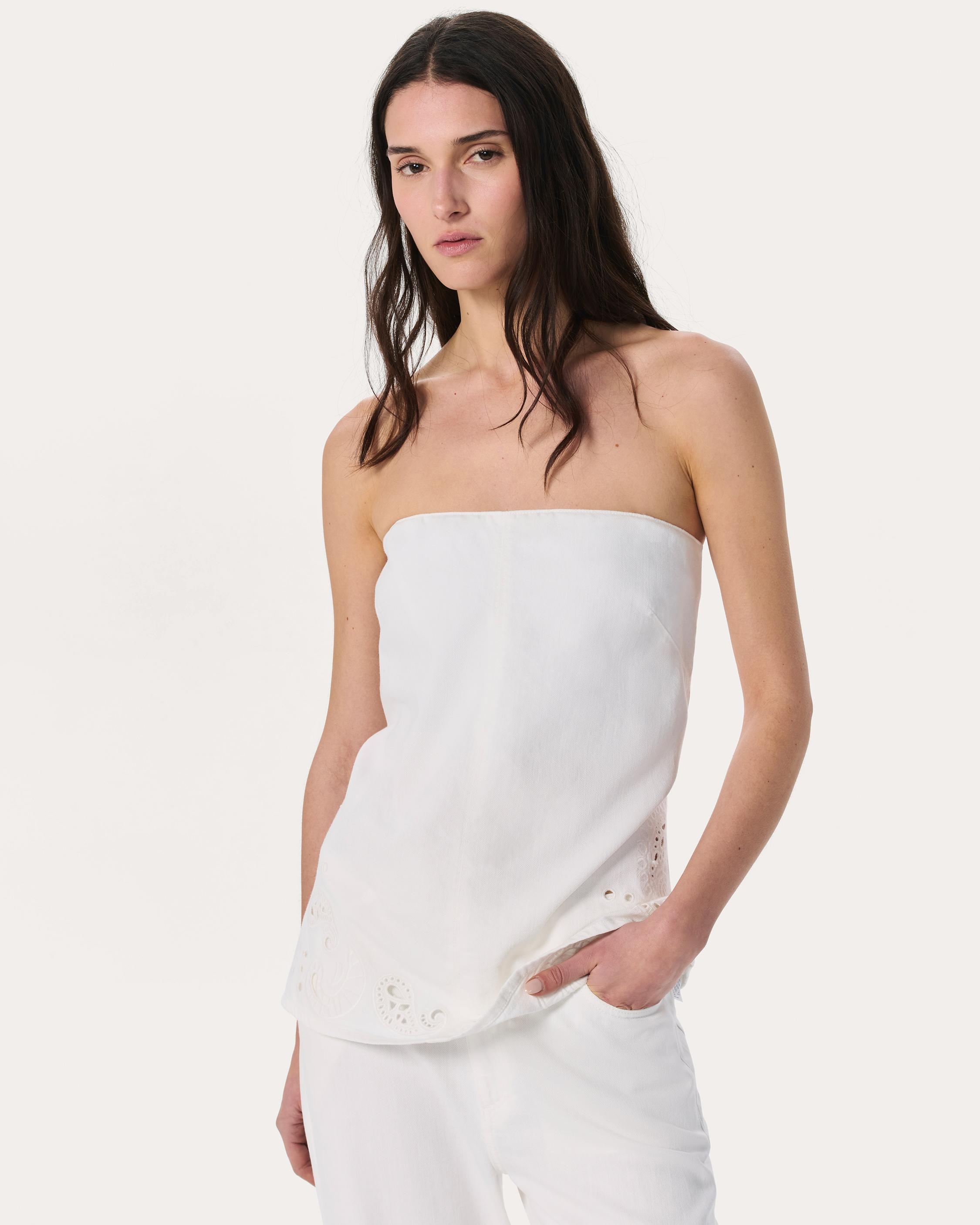 Aurora Denim Top
Ultra Featherweight in White Eyelet - 2