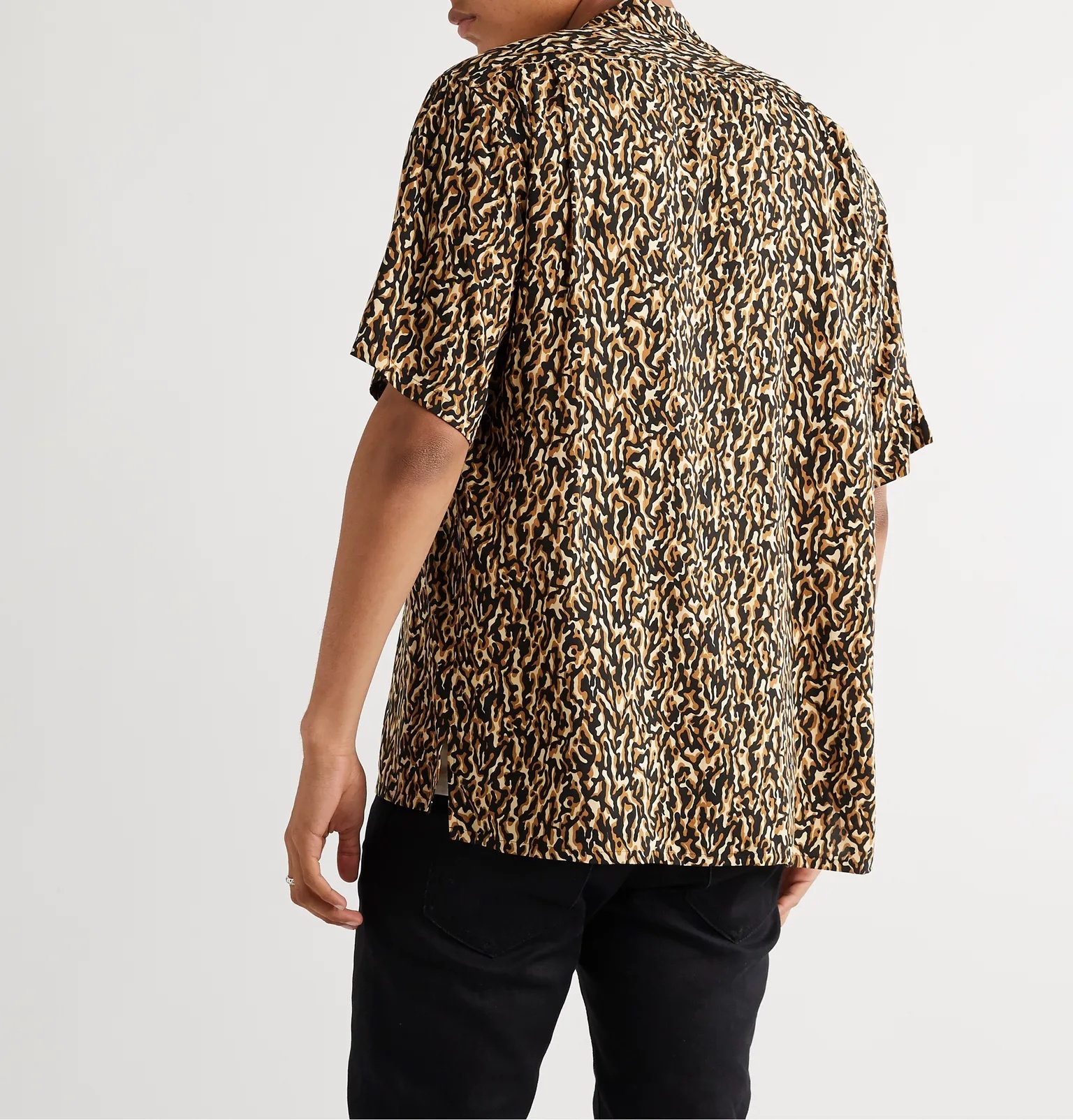 Camp-Collar Leopard-Print Woven Shirt - 4