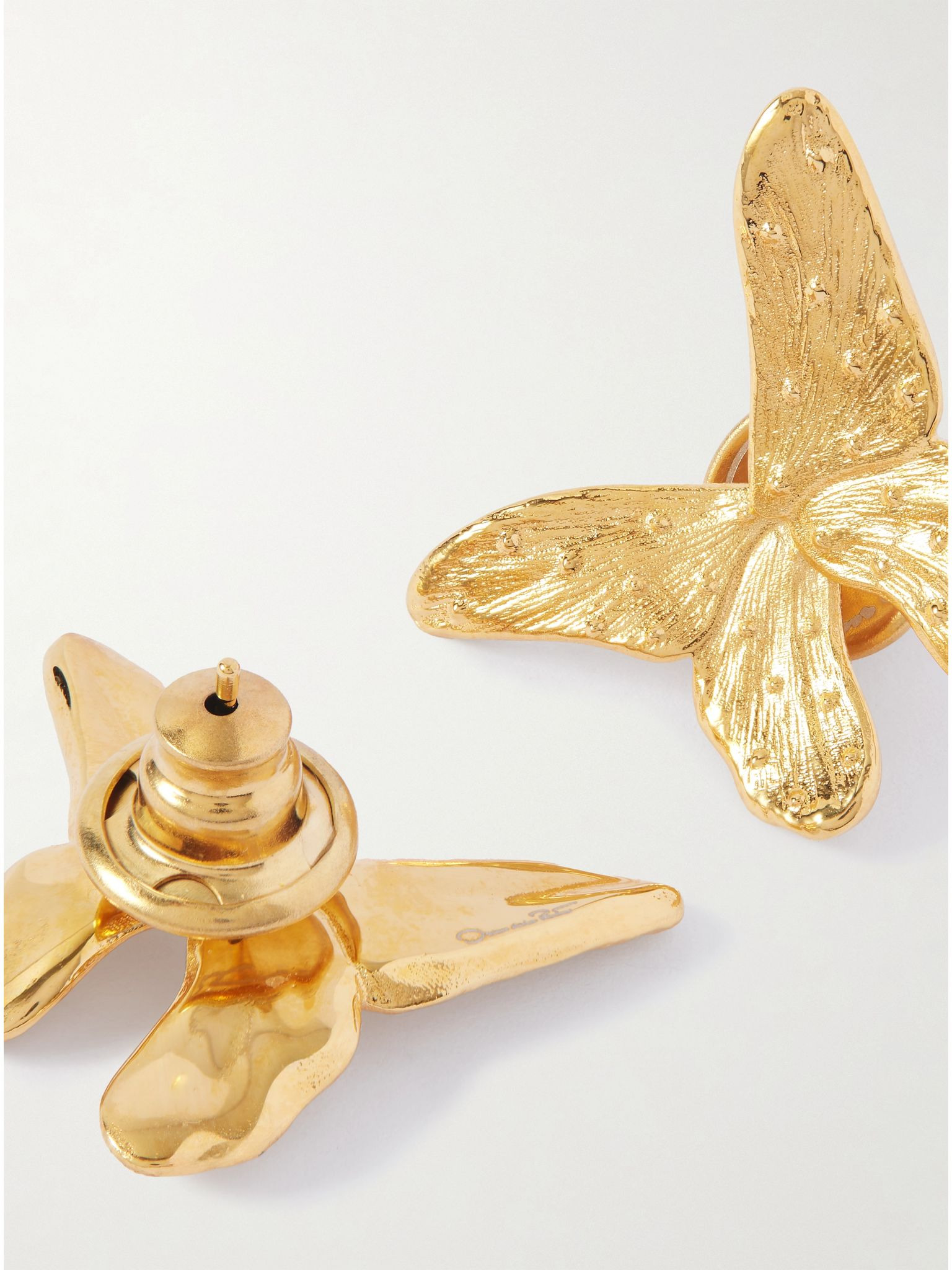 Butterfly gold-tone earrings Gold - 3