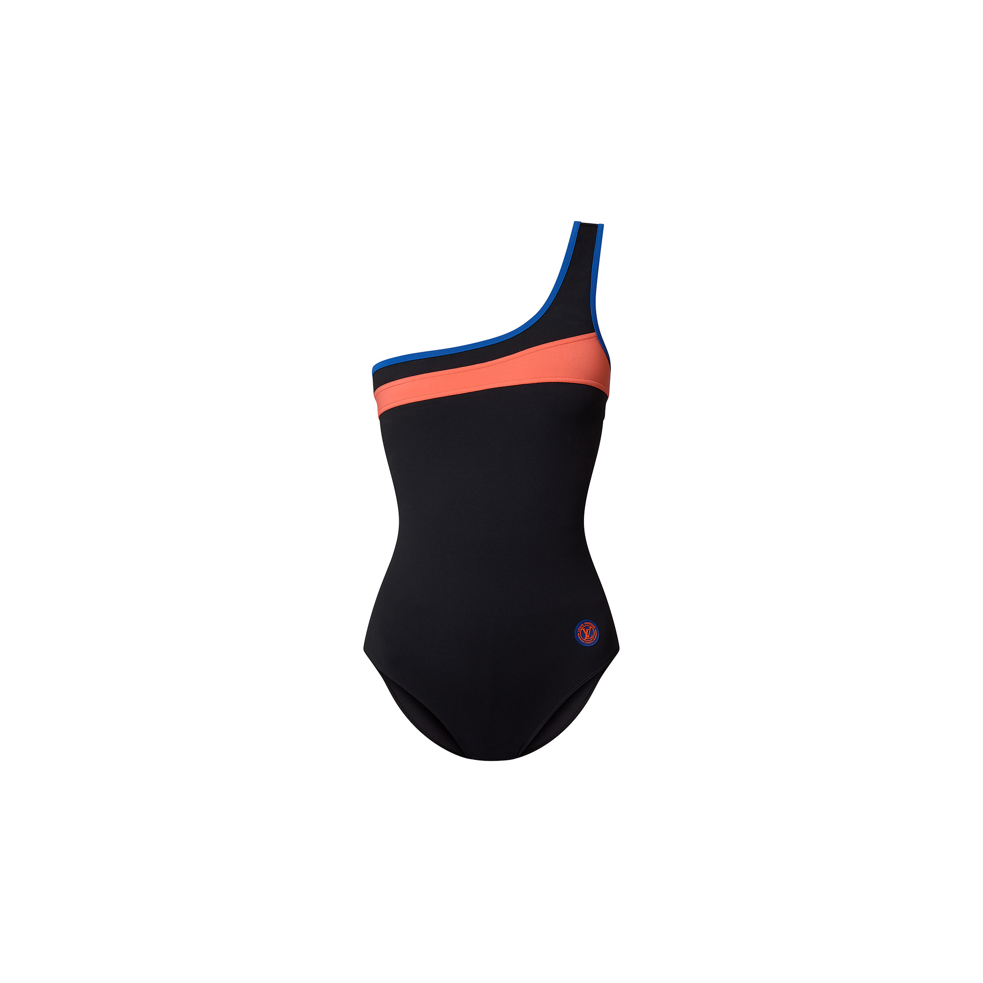 Vivid Trim Asymmetrical One-Piece Swimsuit - 1