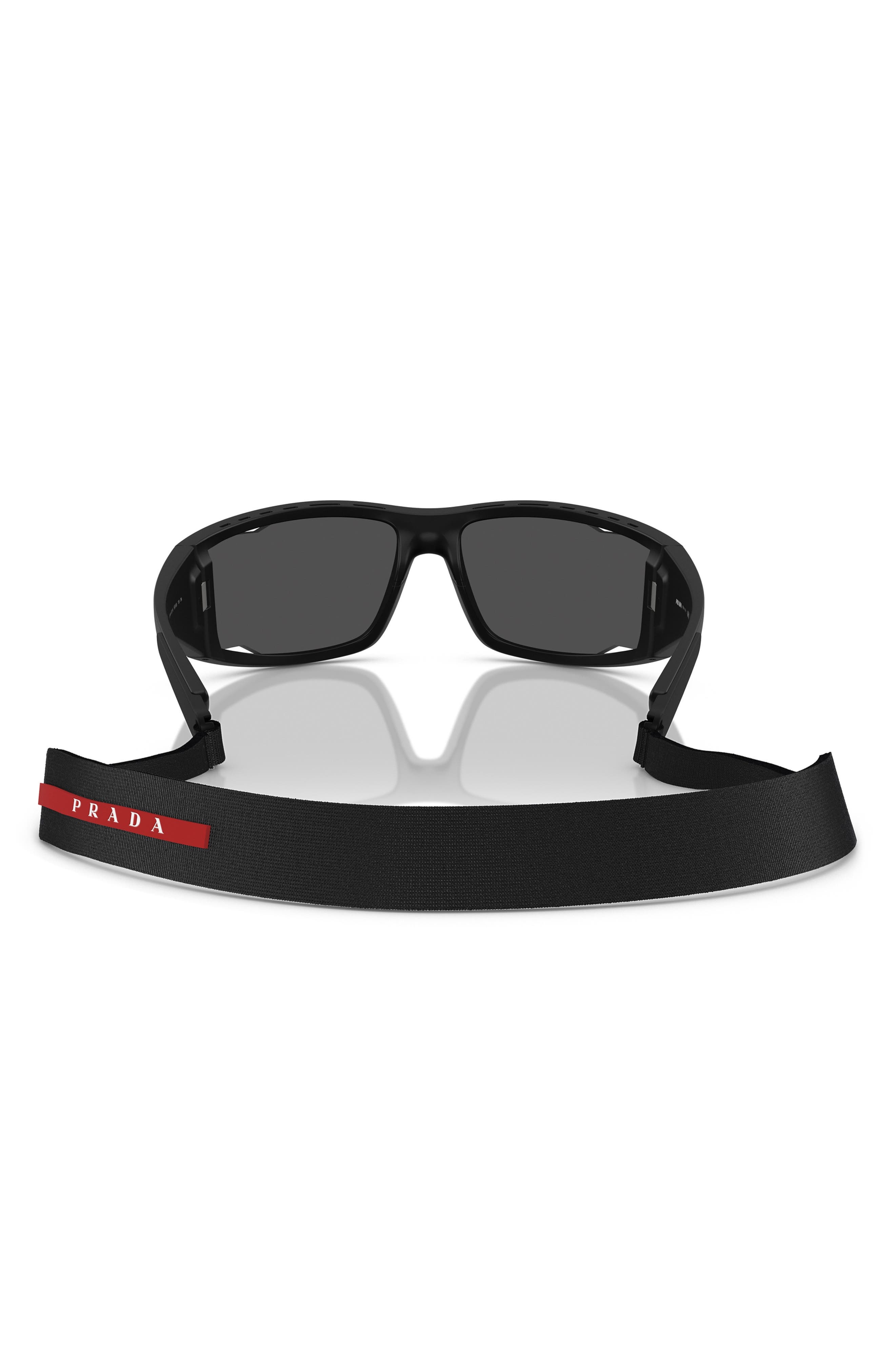 Prada PS A04S 85mm Oversize Rectangular Sunglasses in Matte Black at Nordstrom - 4
