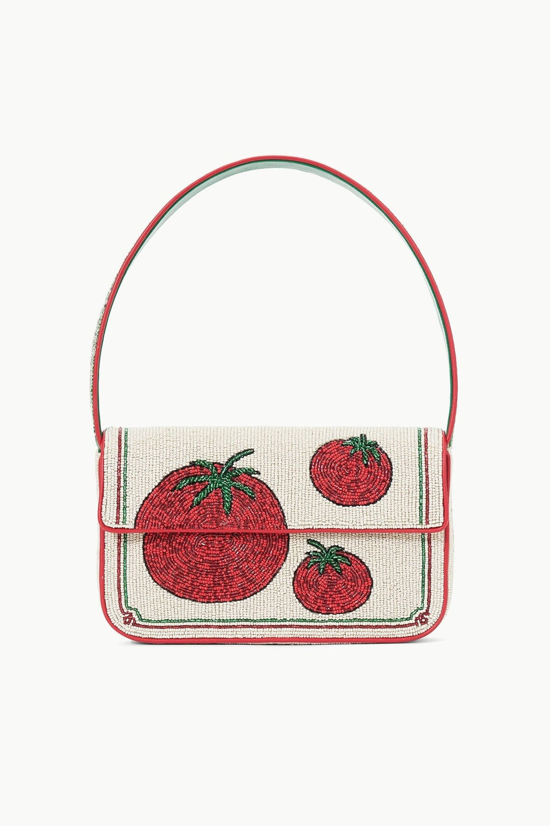 STAUD TOMMY BEADED BAG TOMATO 1