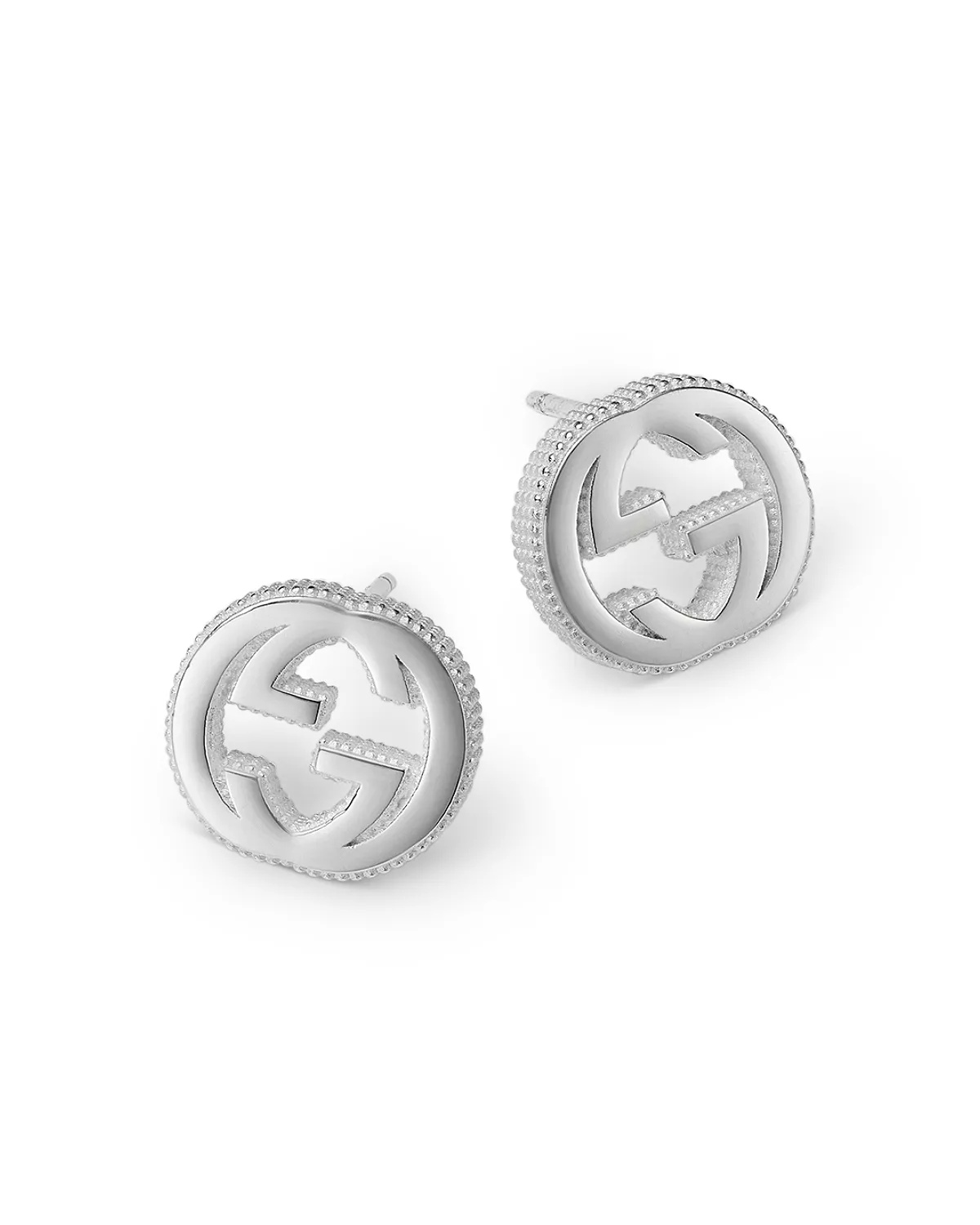 Sterling Silver Interlocking G Stud Earrings - 1