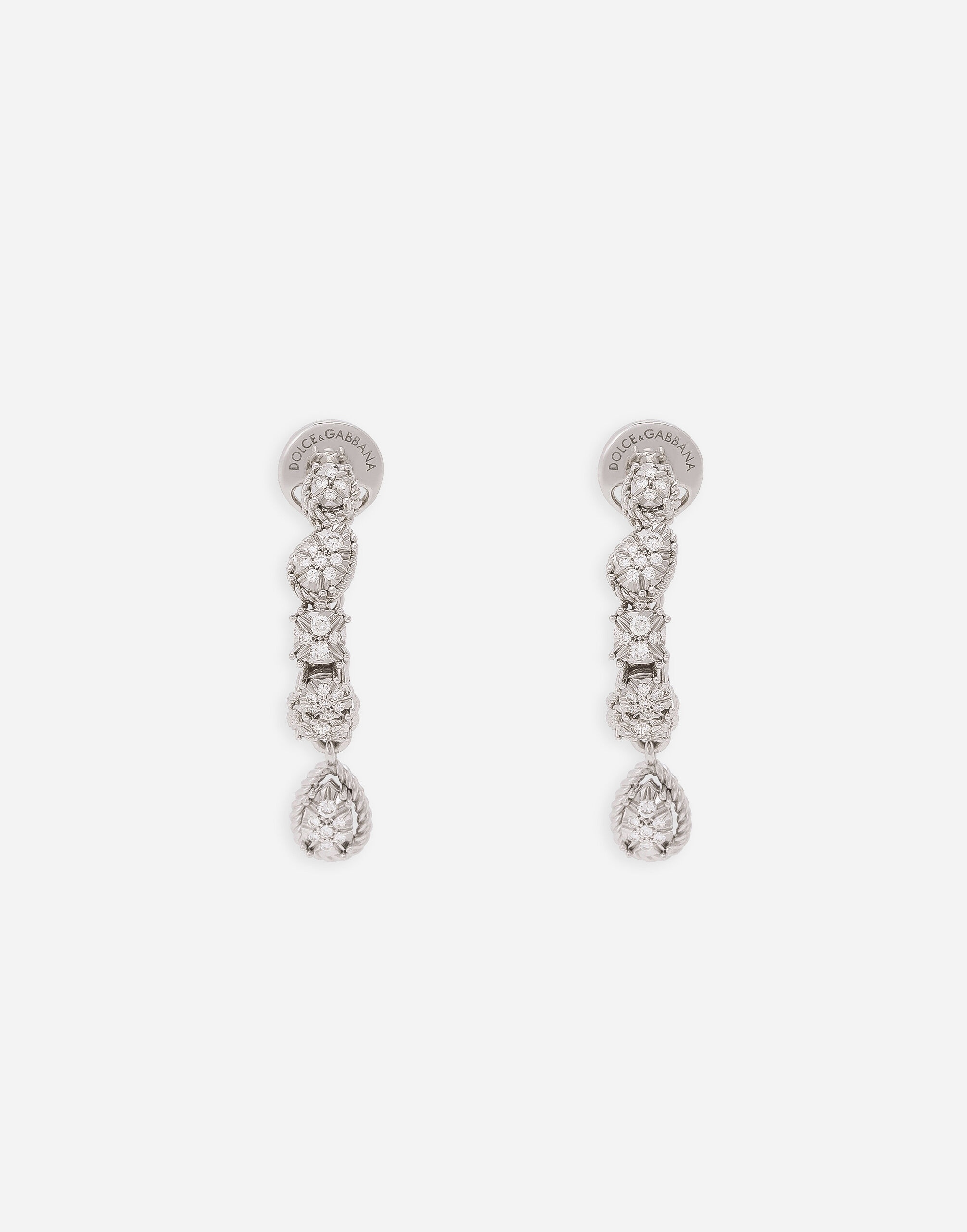 Easy Diamond earrings in white gold 18kt and diamonds pavé - 1