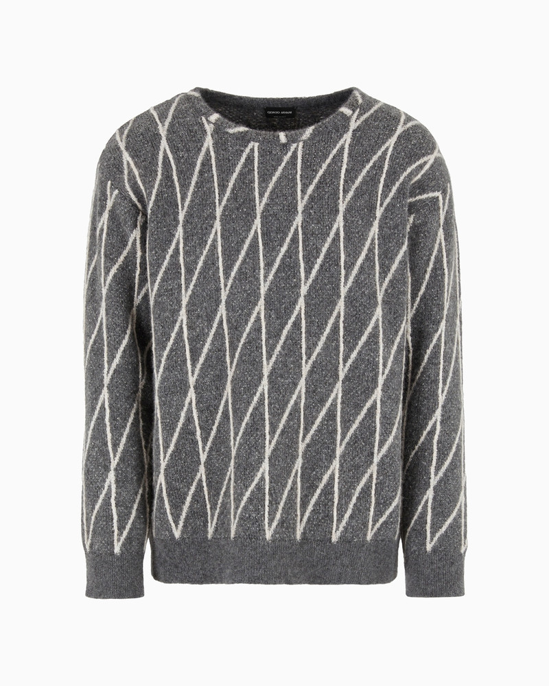 Cashmere-blend jacquard crew-neck jumper 1