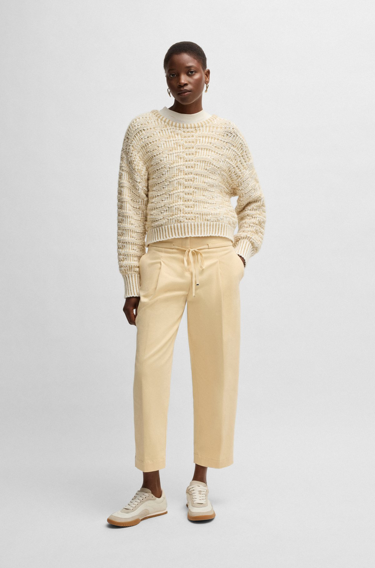 LOW-TOP TRAINERS IN FABRIC AND SUEDE - 3