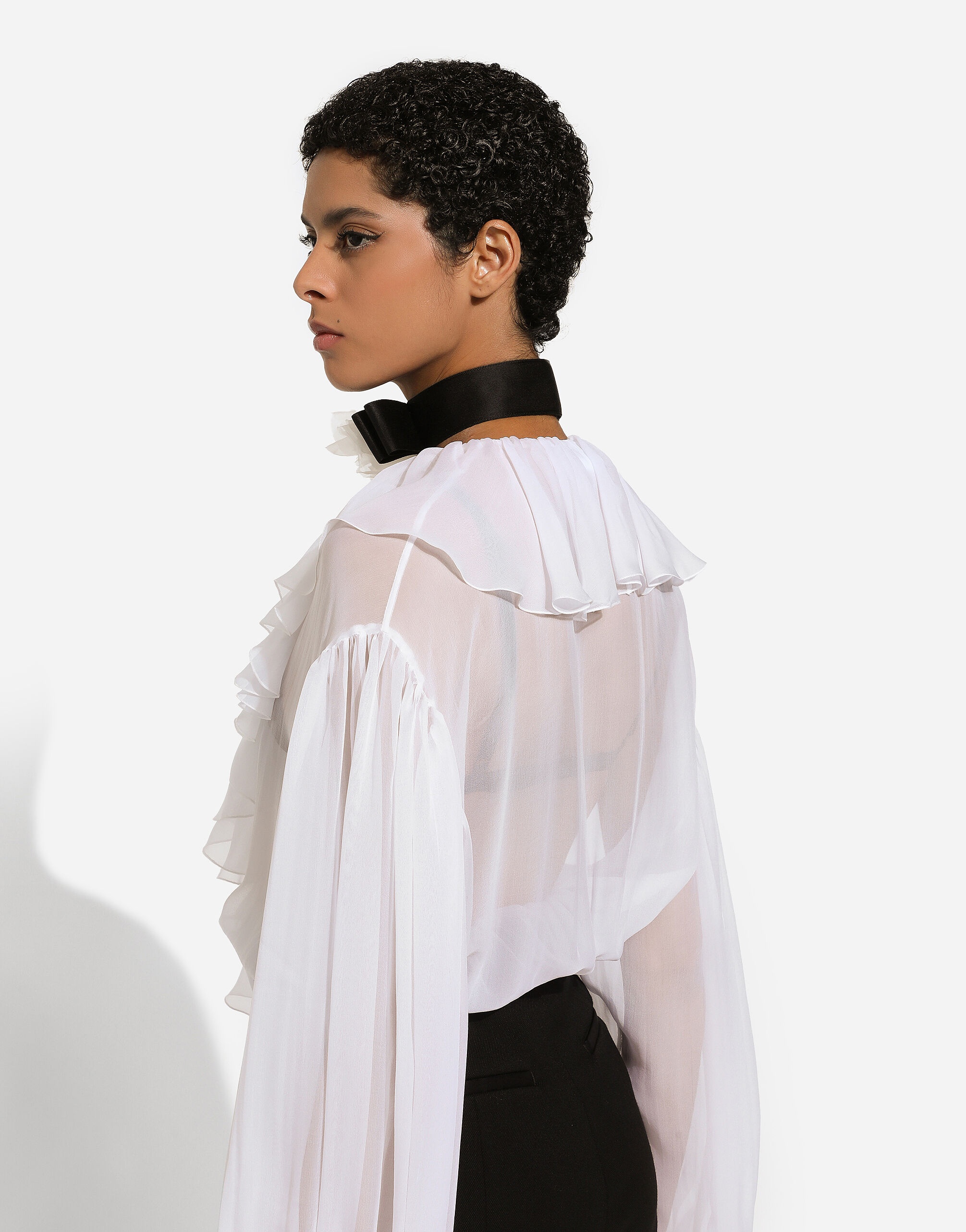 Chiffon blouse with ruffles - 9