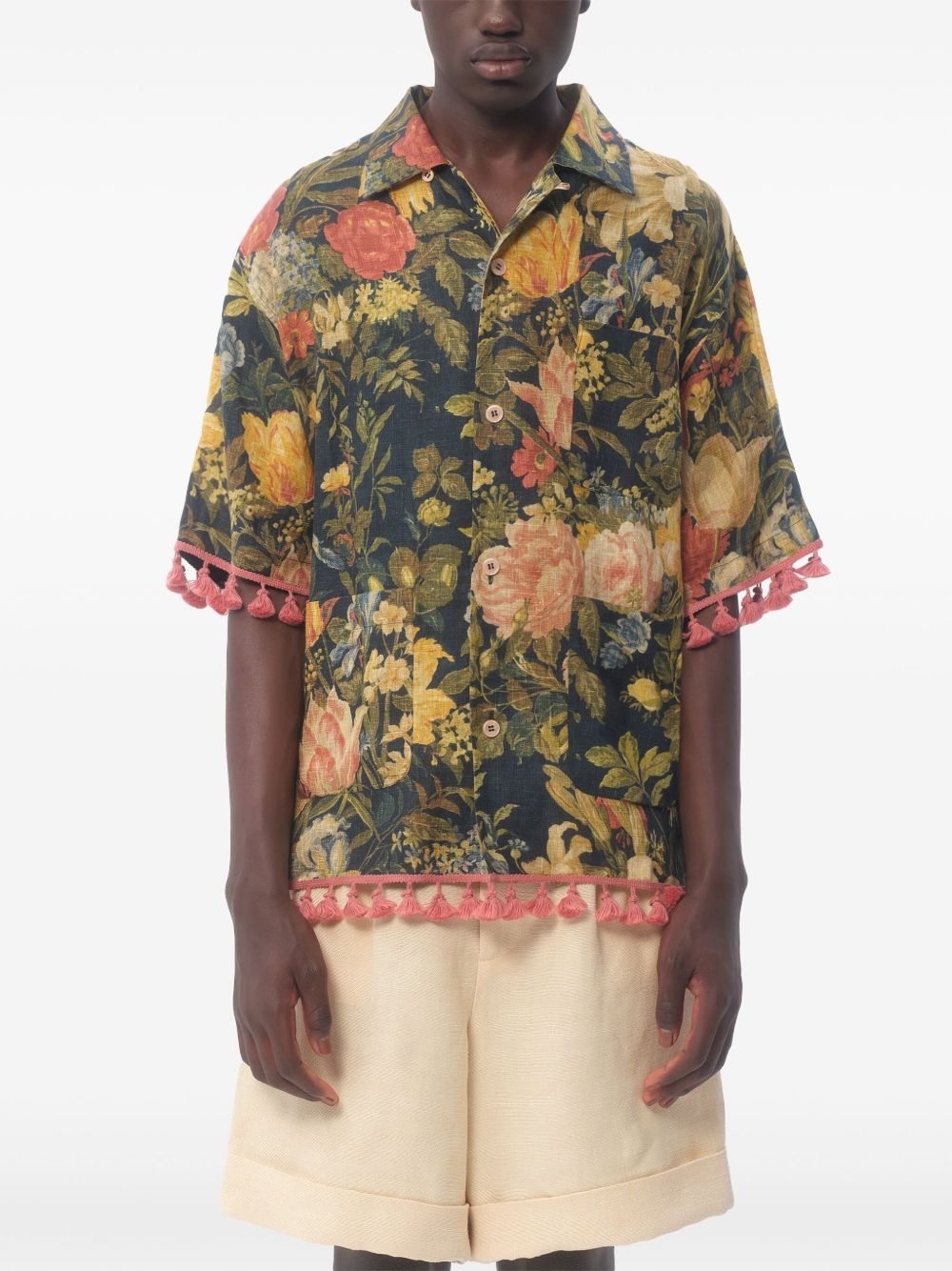 Apres L'Hiver linen bowling shirt - 3