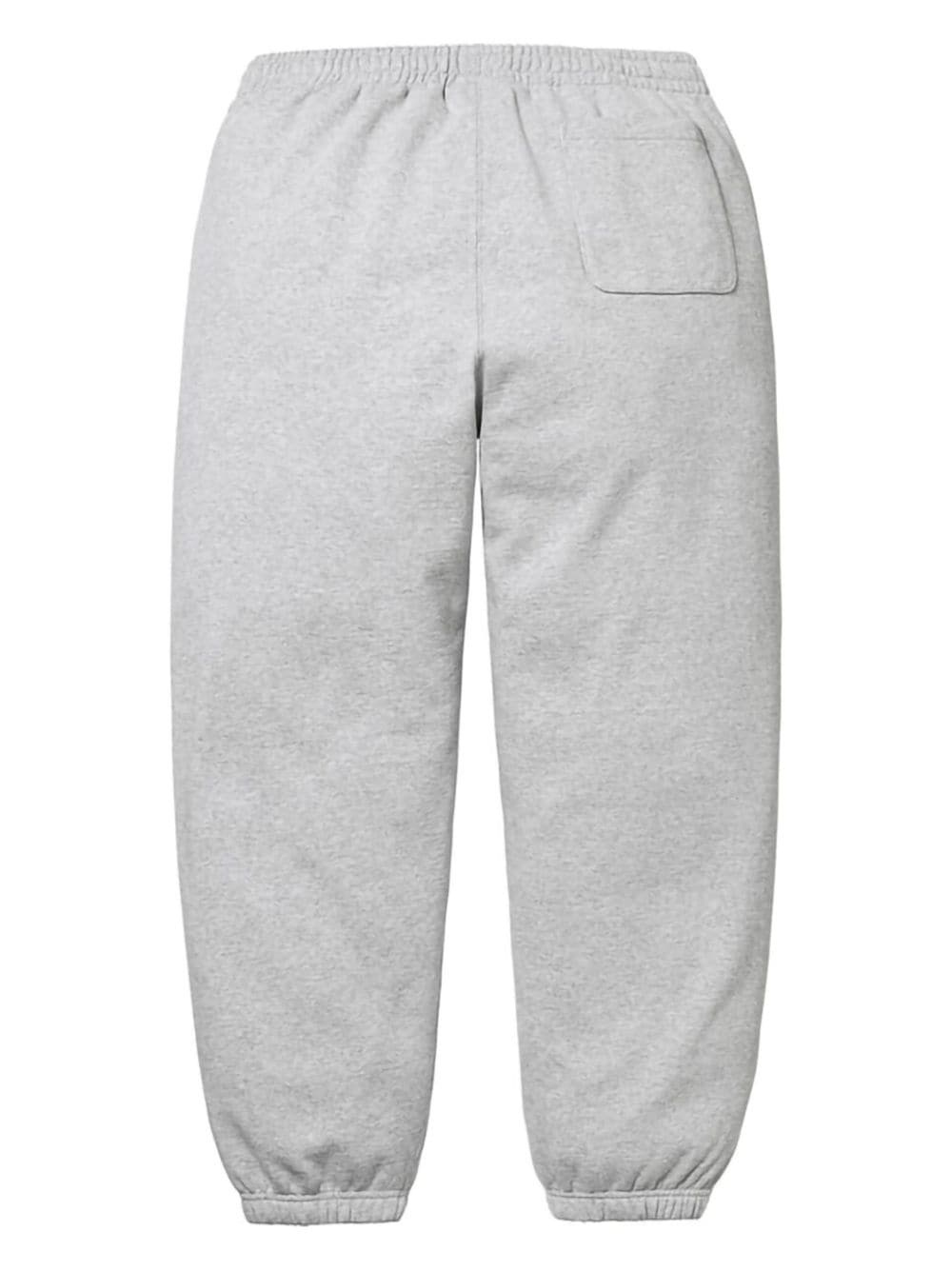 satin-appliqué cotton track pants - 2