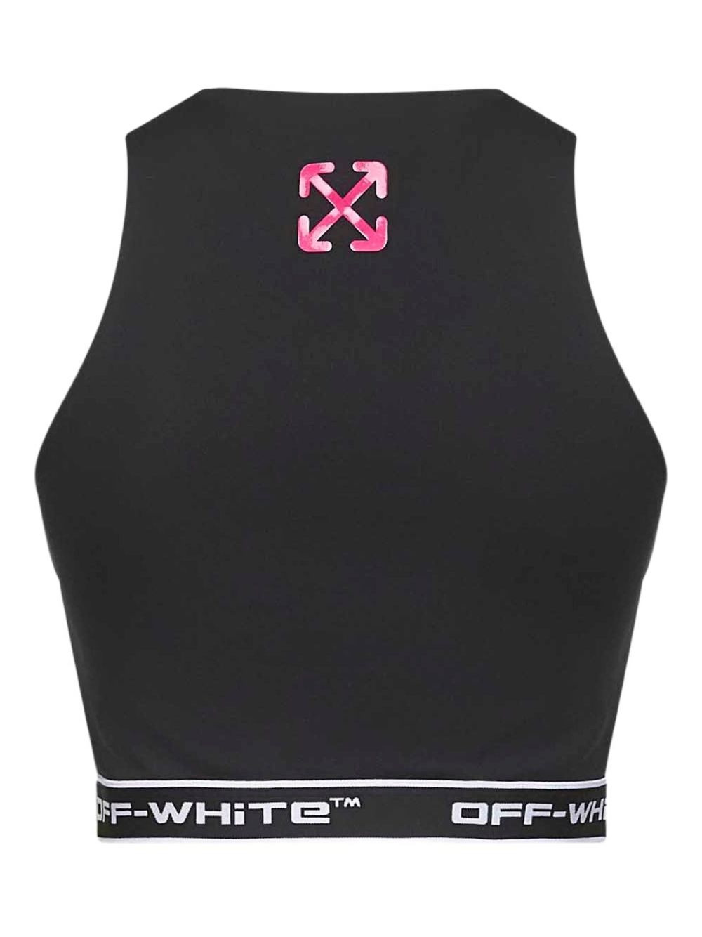 Arrow-motif jacquard crop top - 2