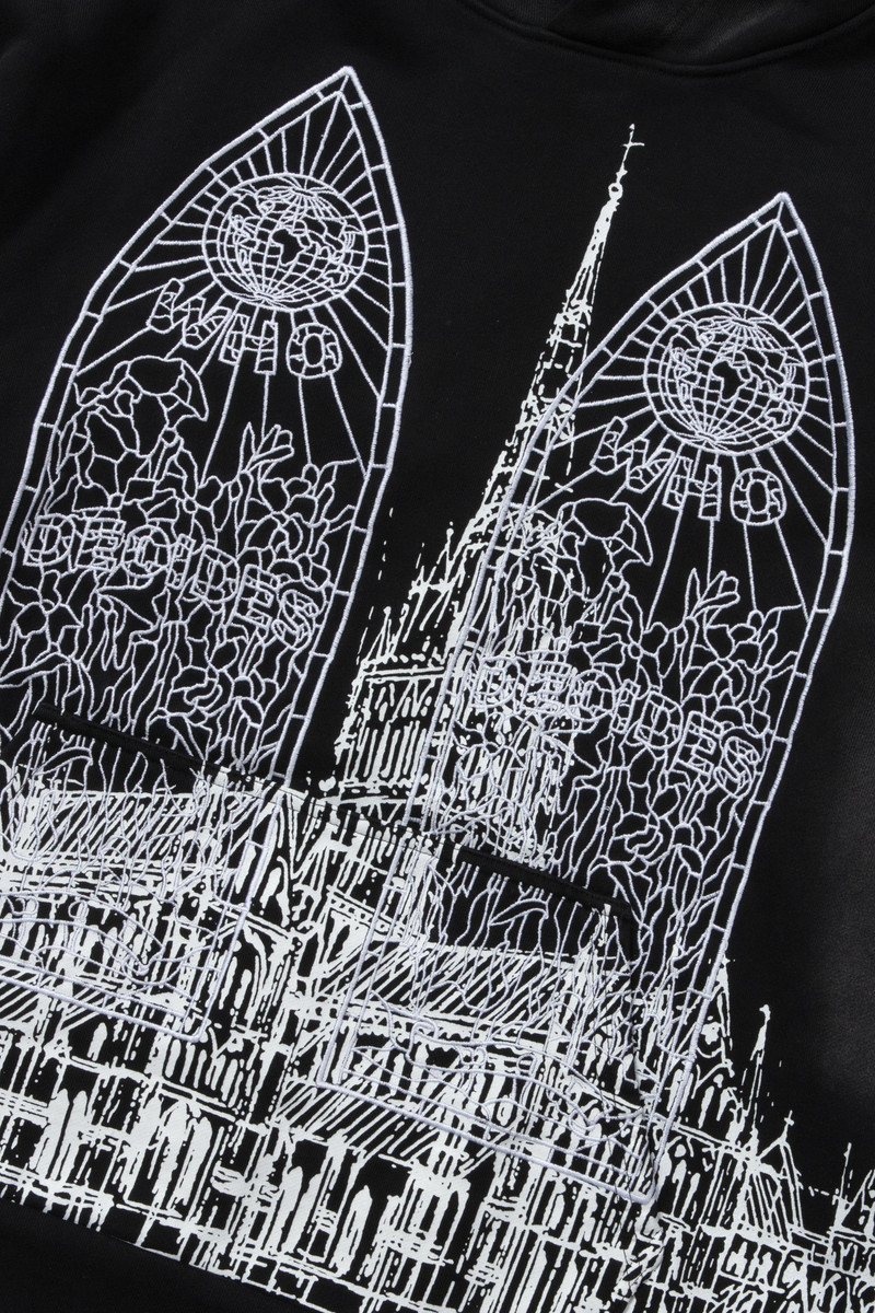 WHO DECIDES WAR CATHEDRAL HOODED PULLOVER outlook