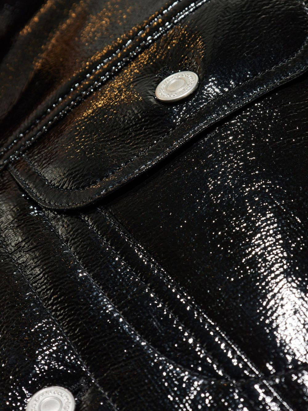 high-shine button-fastening jacket - 5