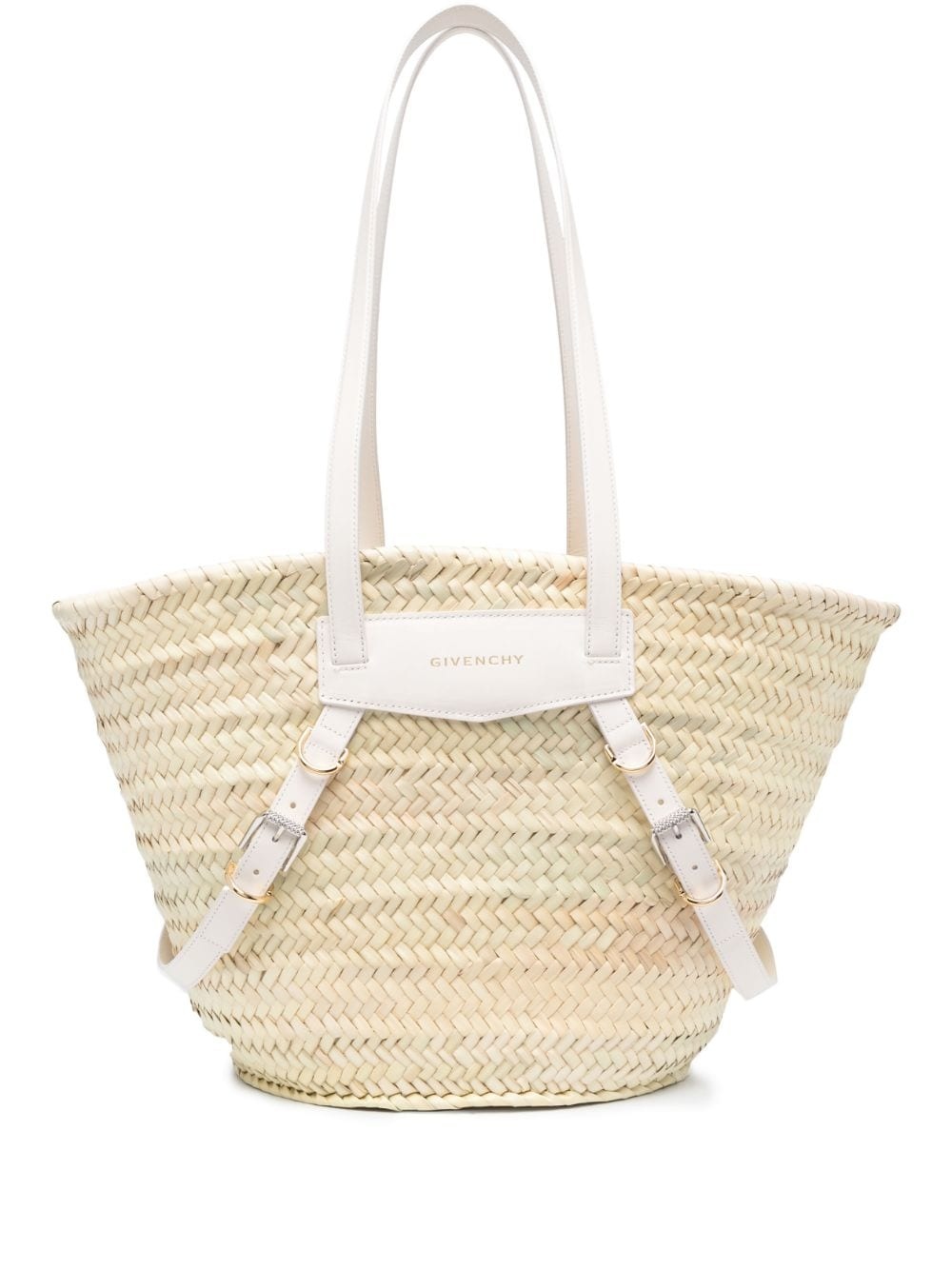 medium Voyou raffia tote bag - 1