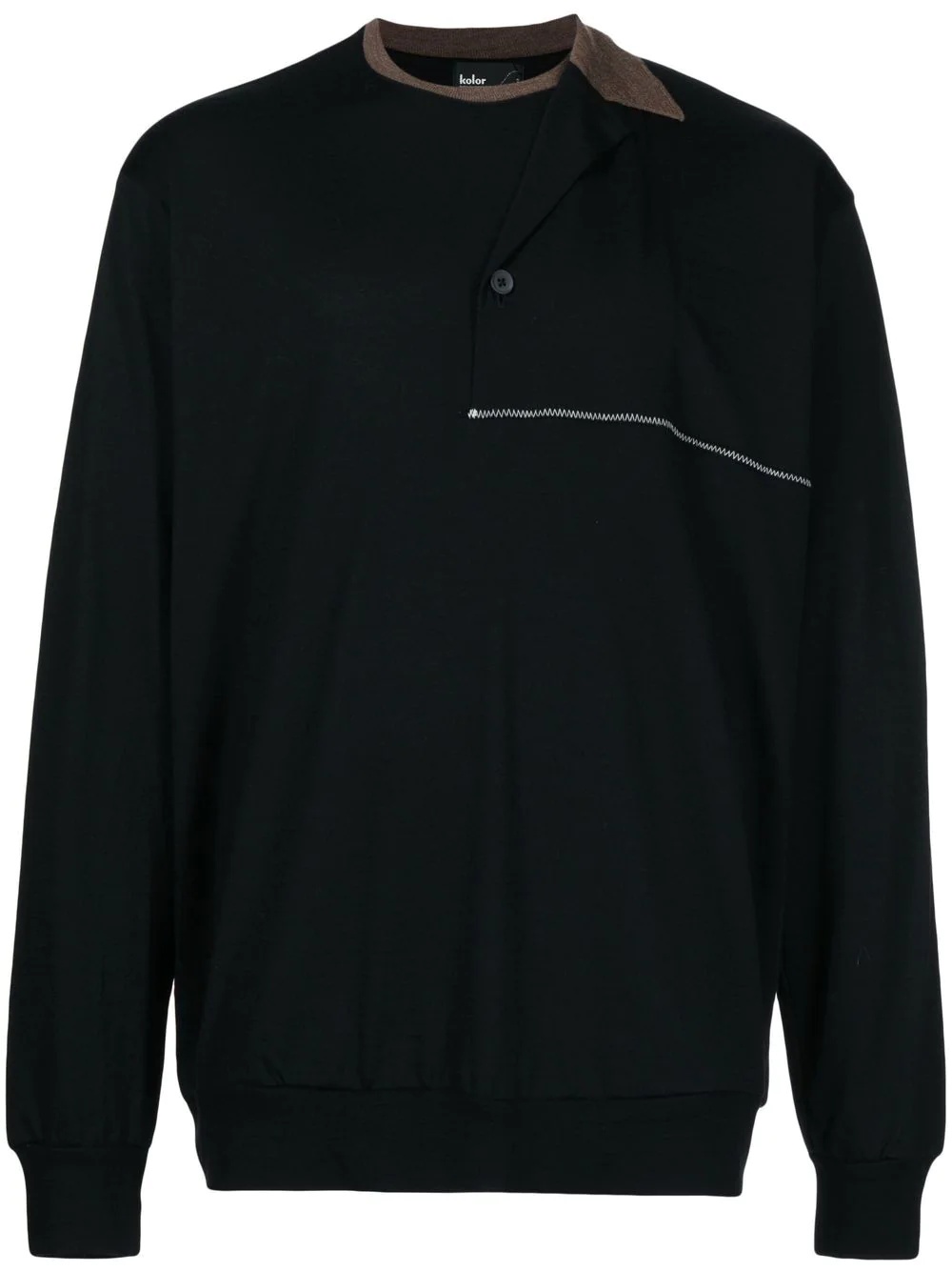 contrasting-collar detail sweatshirt - 1