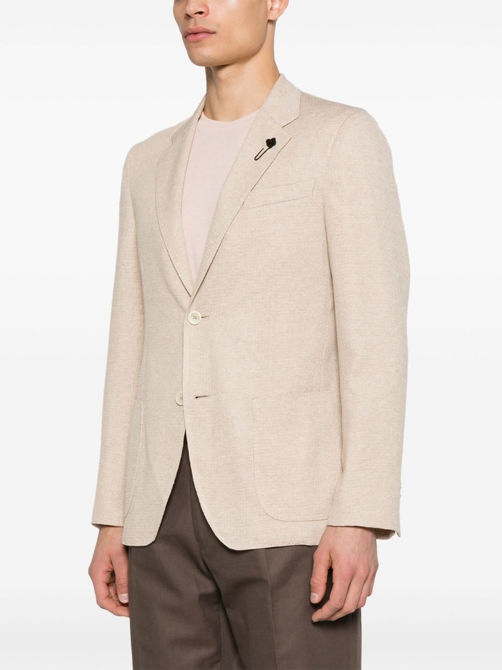 brooch-detail blazer - 3