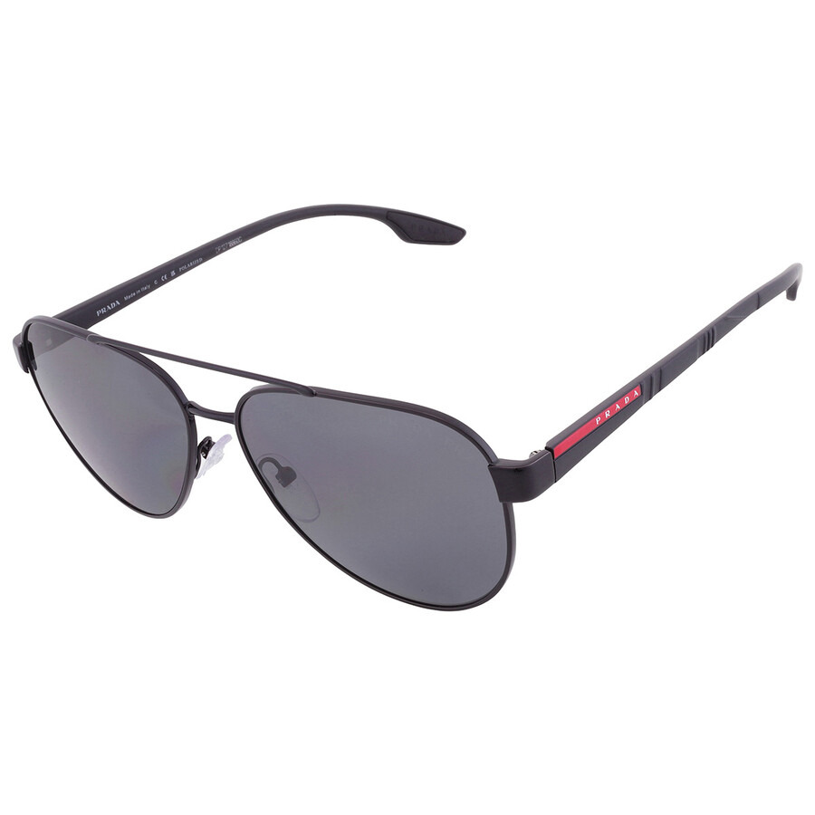 Prada Linea Rossa Polarized Grey Pilot Men's Sunglasses PS 54TS 1AB5Z1 58 - 3